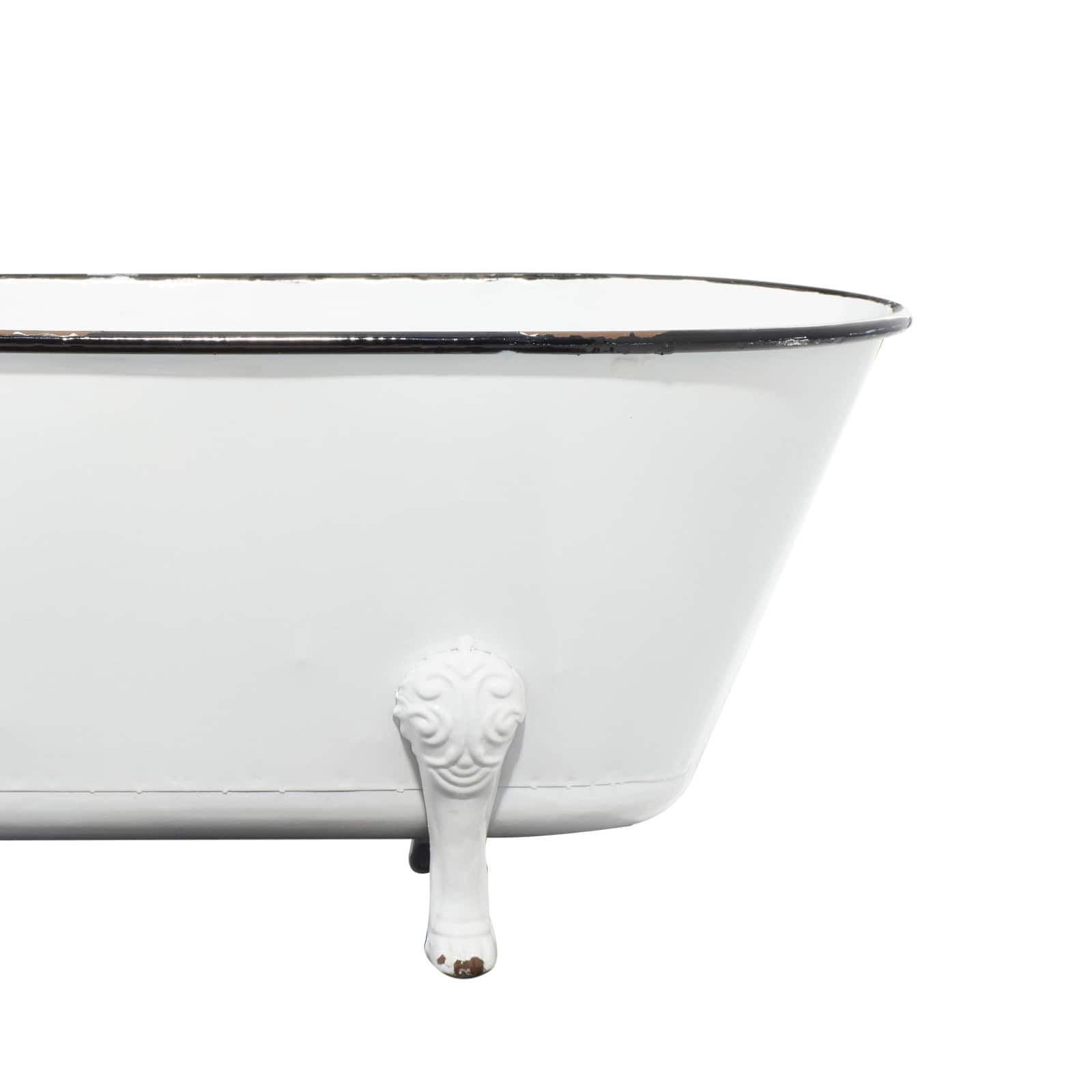 20" White Metal Farmhouse Planter