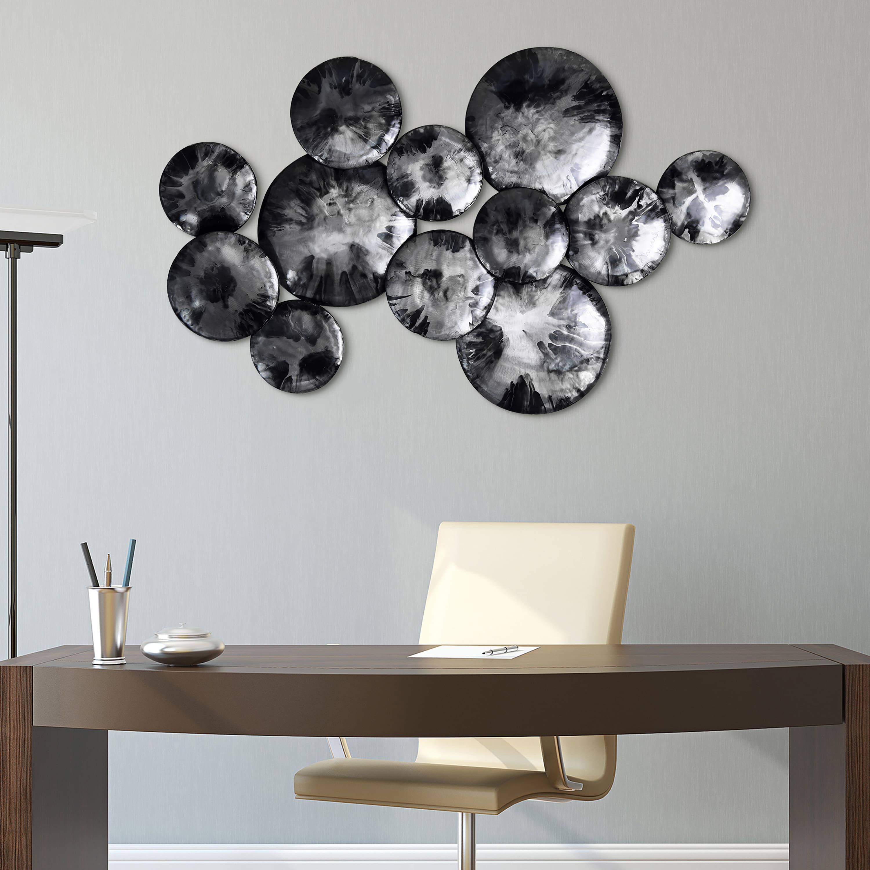 Empire Art Direct 46" x 27" Obsidian Etched & Metallic Hand Painted Metal Wall Sculpture