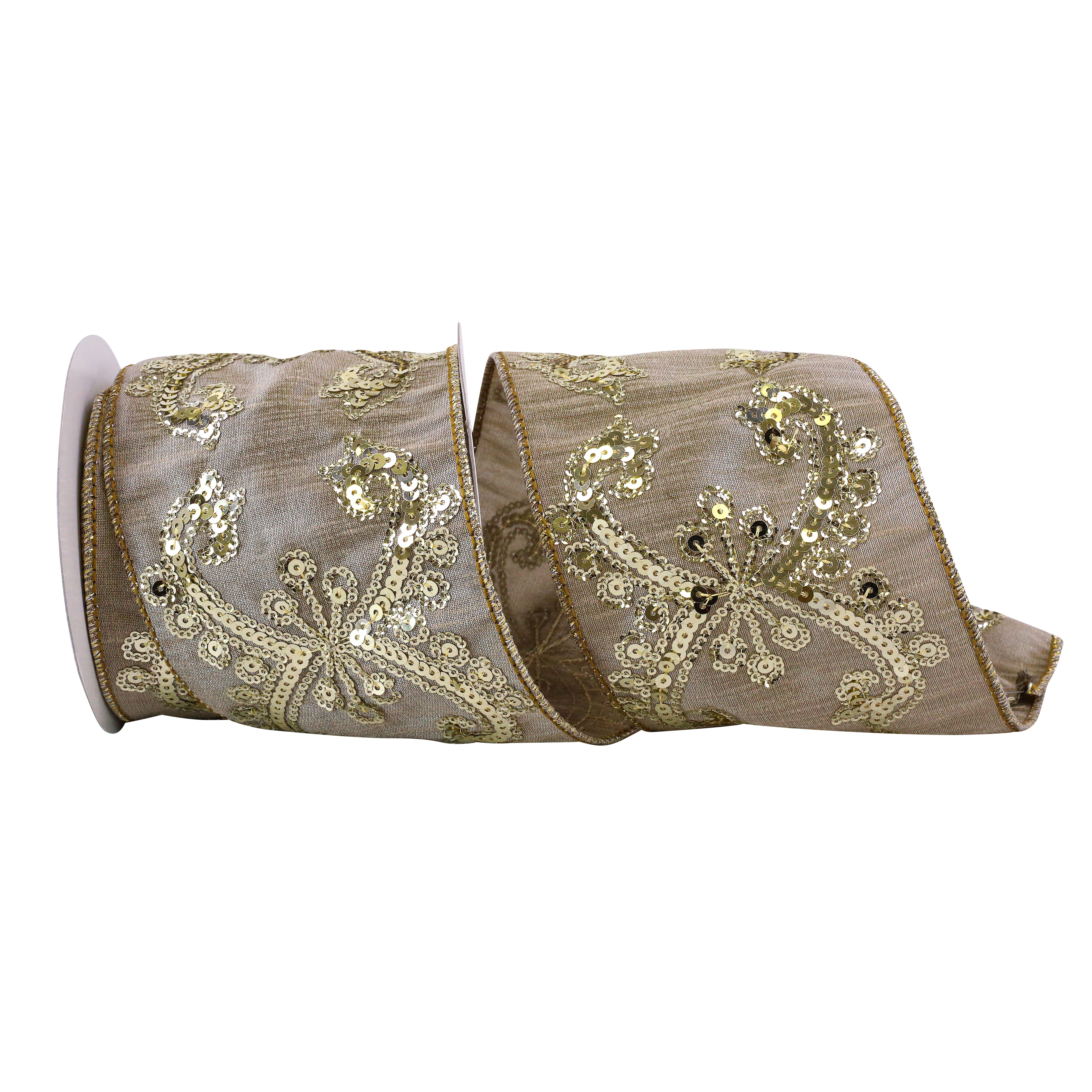 Reliant 4" x 5yd. Dubai Sequin Wired Ribbon