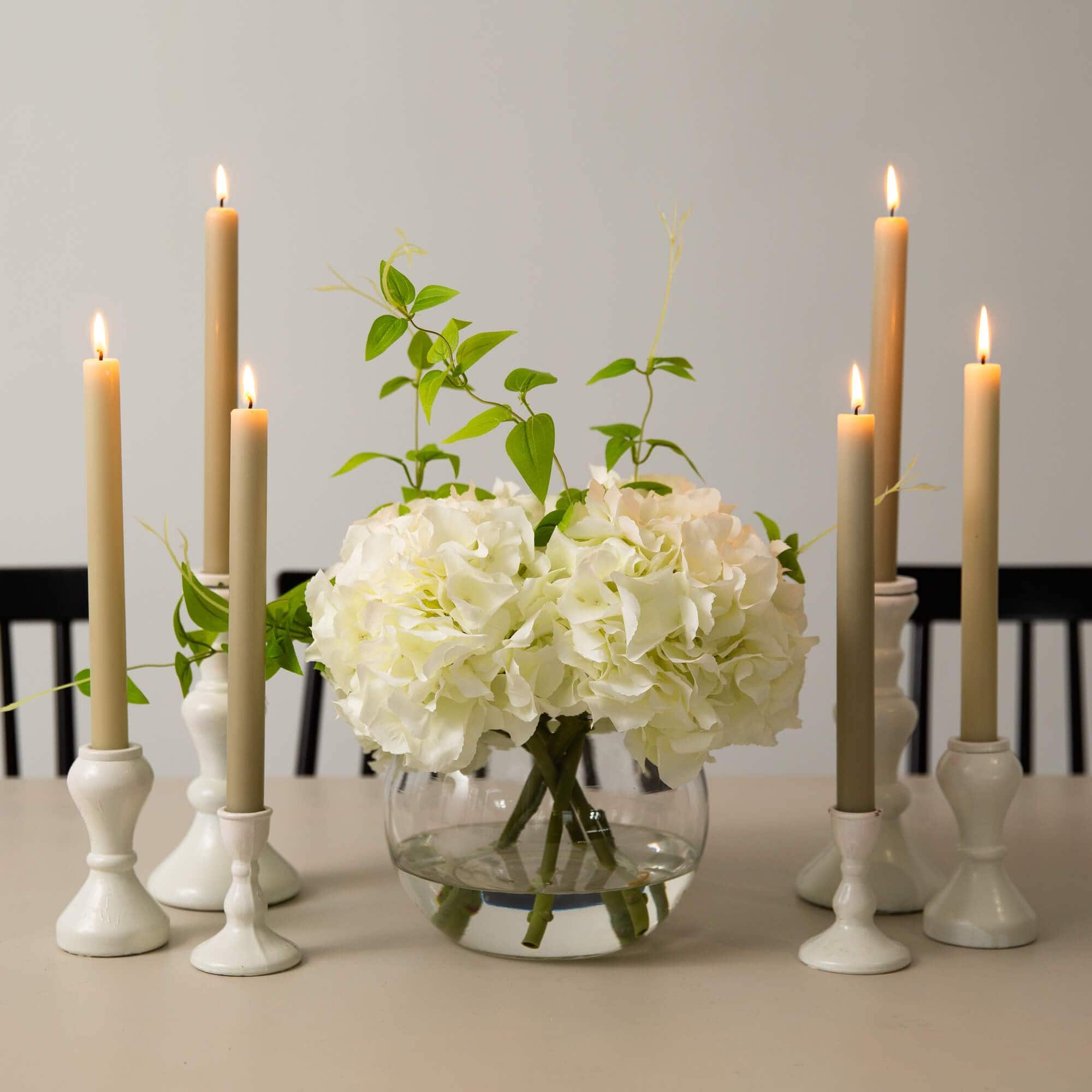 Wedding Collection 18in. Artificial Hydrangea Arrangement in Glass Vase