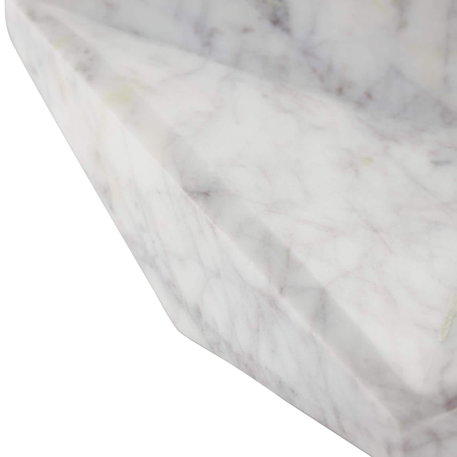 White Marble Geometric Square Tray