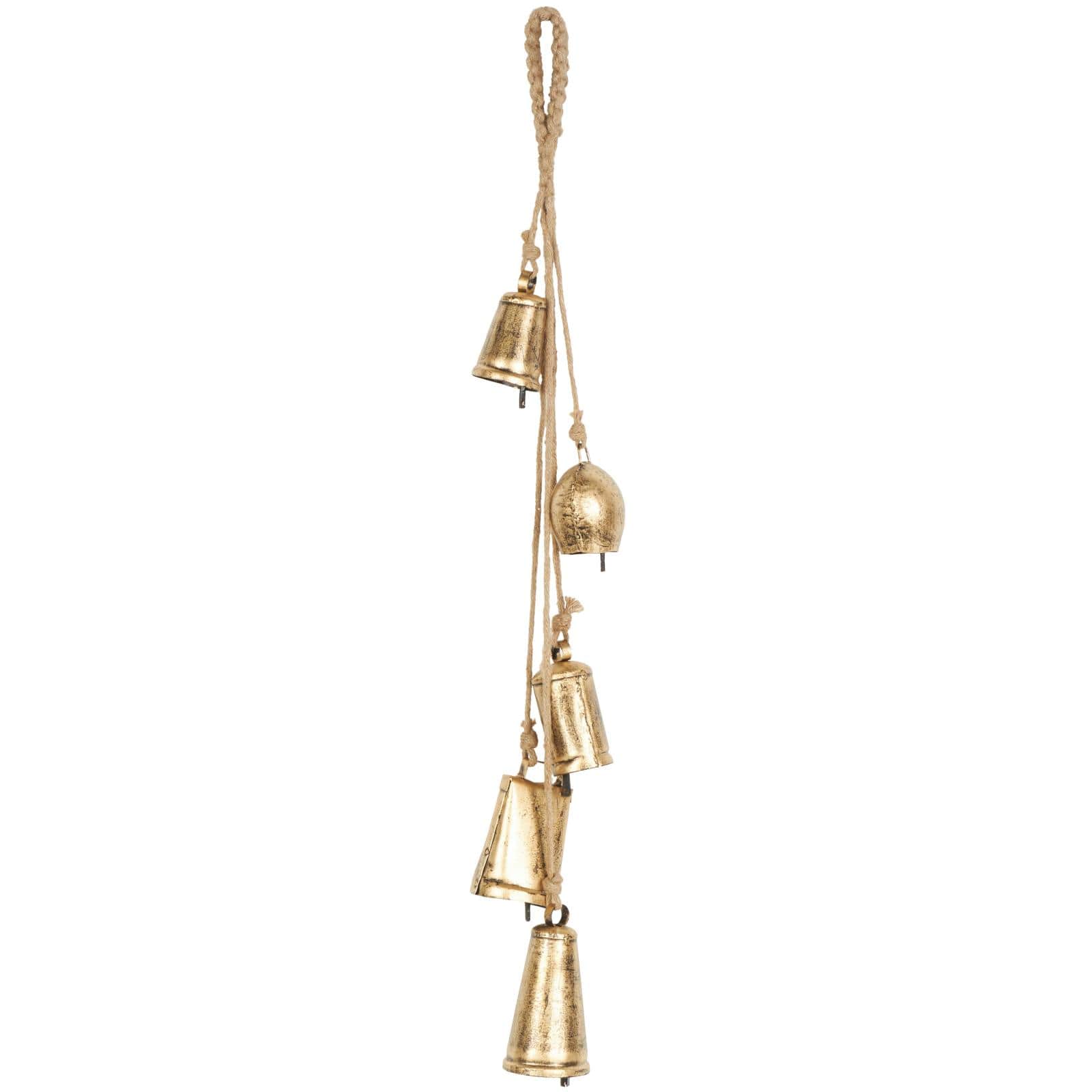 29" Gold Metal Cascading Cluster Decorative Cow Bells