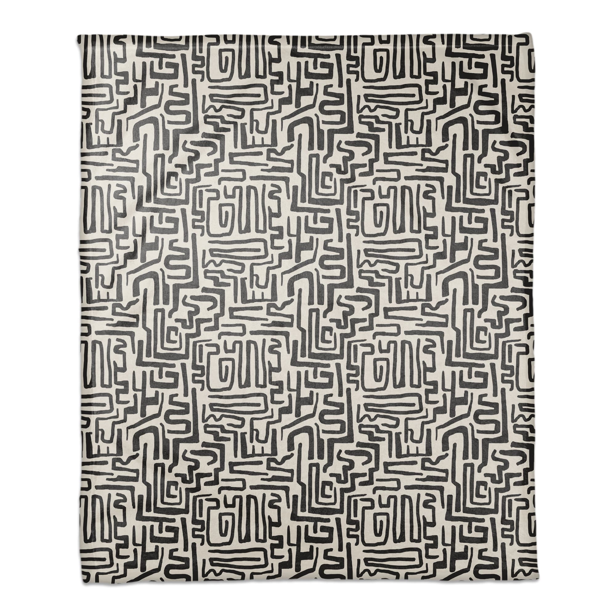 Black Maze Lines 50" x 60" Coral Fleece Blanket