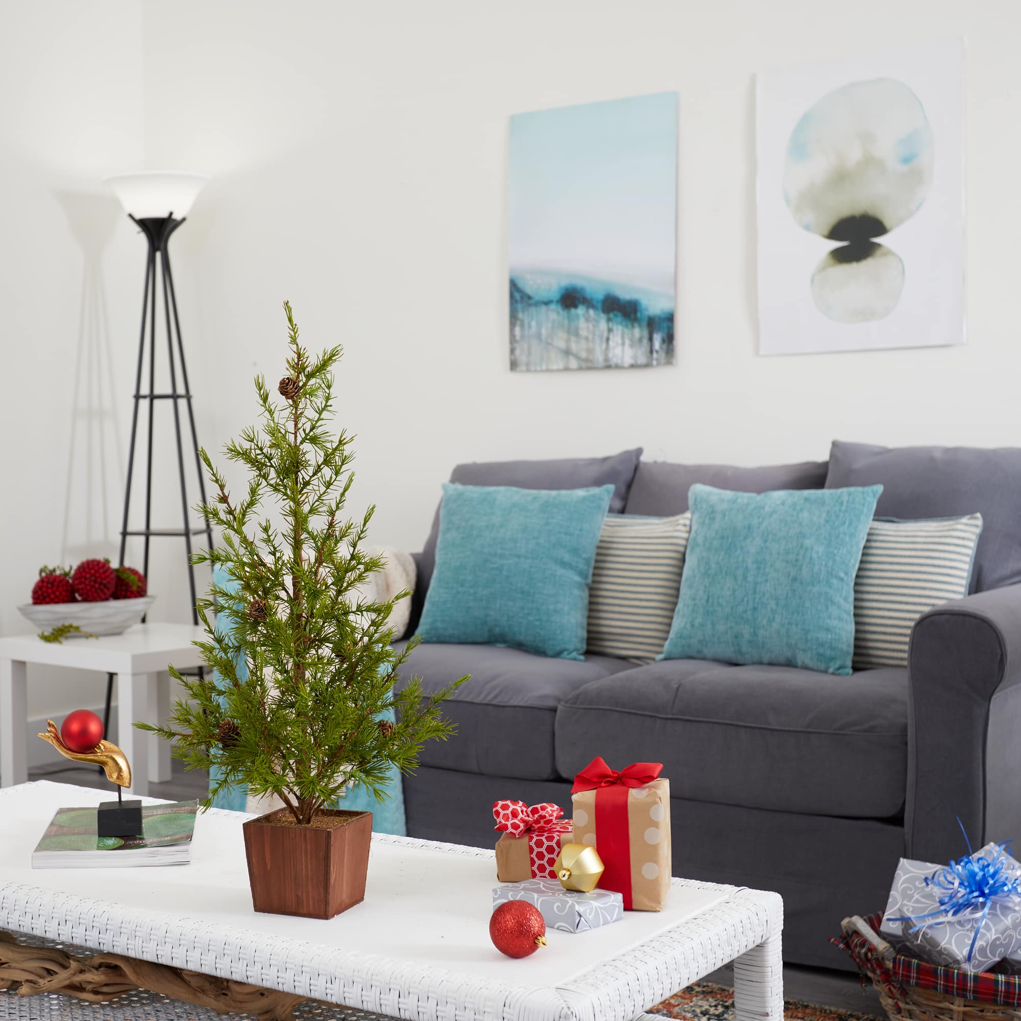 28" Unlit Alpine Artificial Potted Christmas Tree