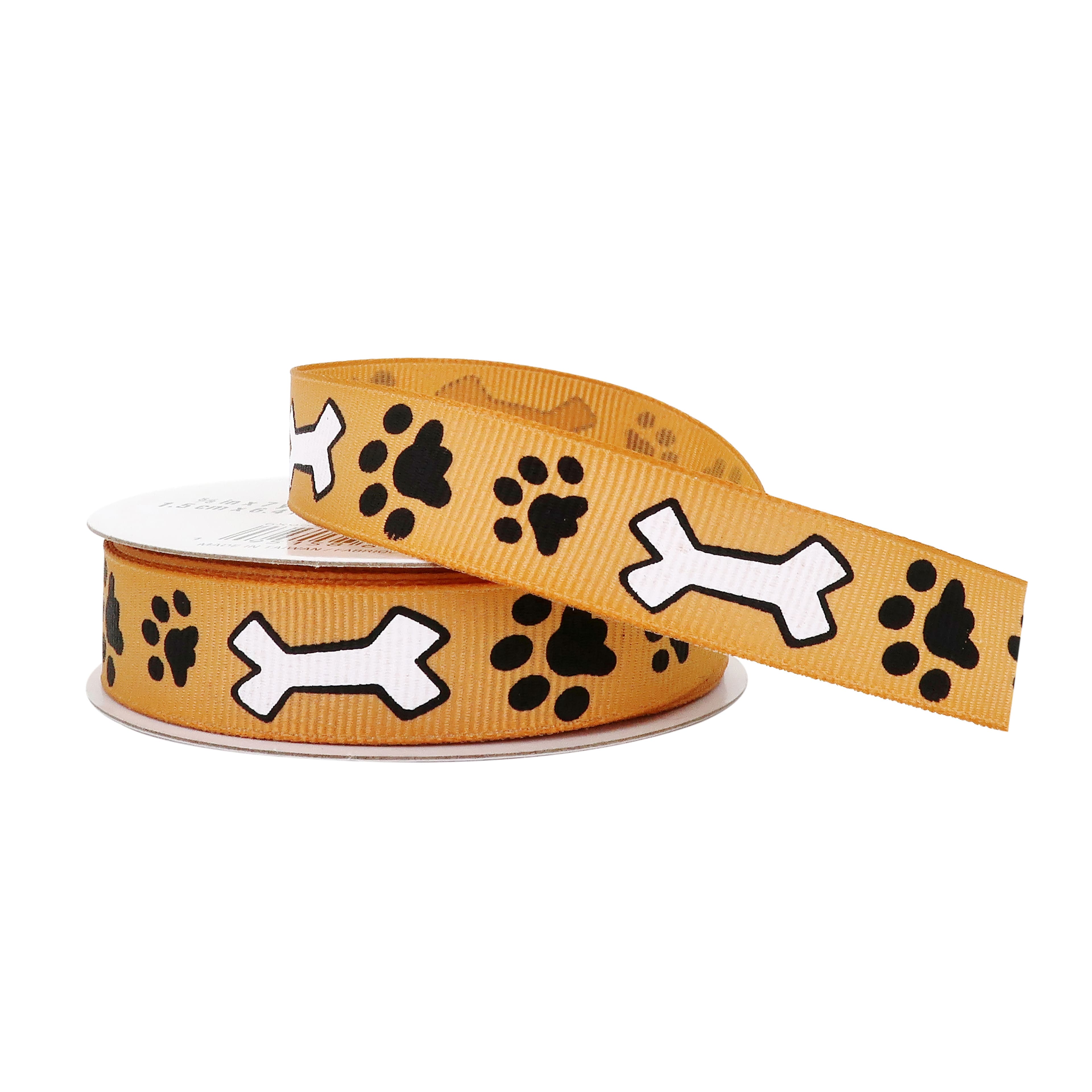 12 Pack: 5/8" x 7yd. Grosgrain Paw Print & Dog Bone Ribbon by Celebrate It™