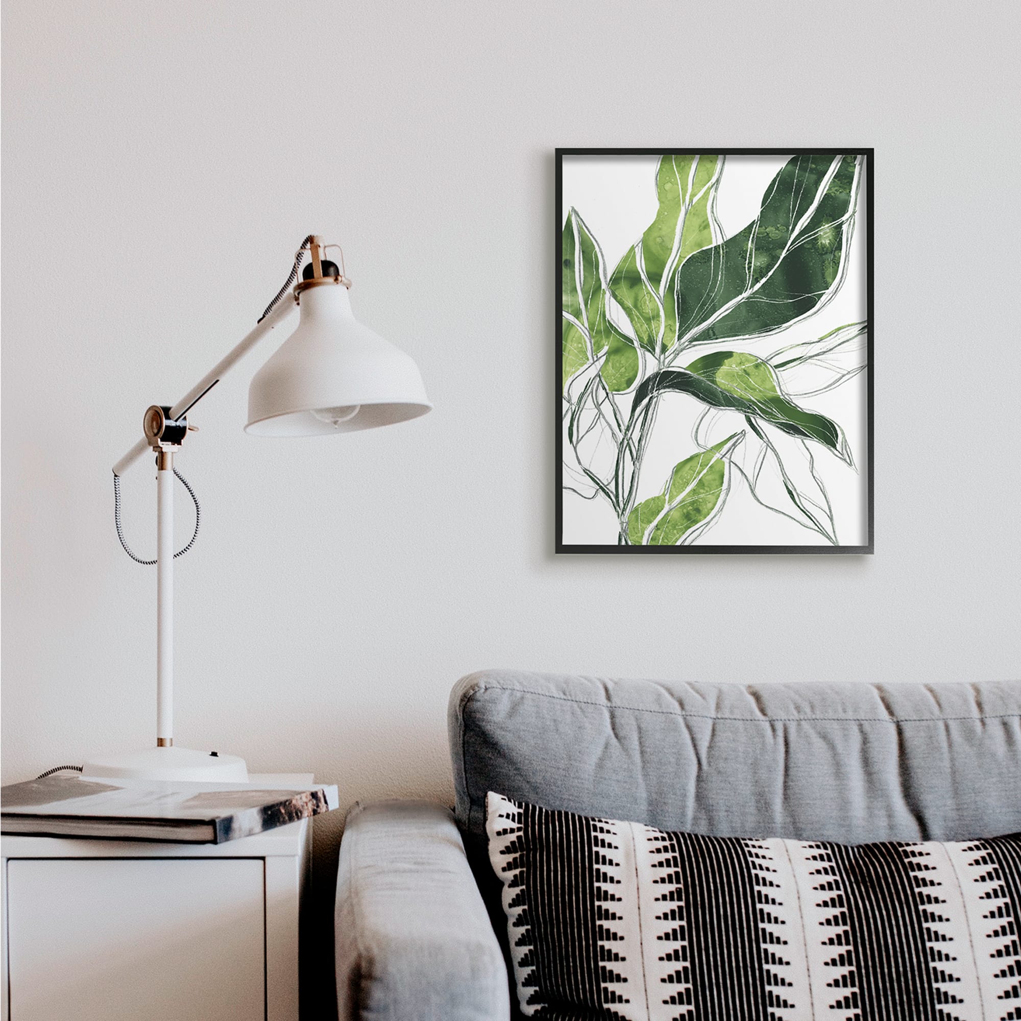 Stupell Industries Expressive Palm Linework Wall Art in Frame
