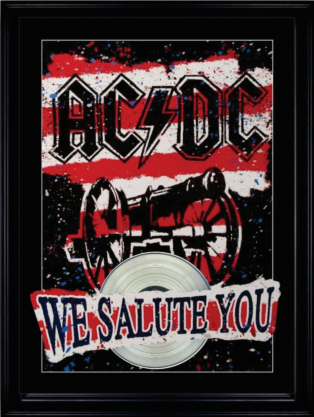 AC/DC Framed We Salute You Print with Platinum LP 29.5" x 38.5"