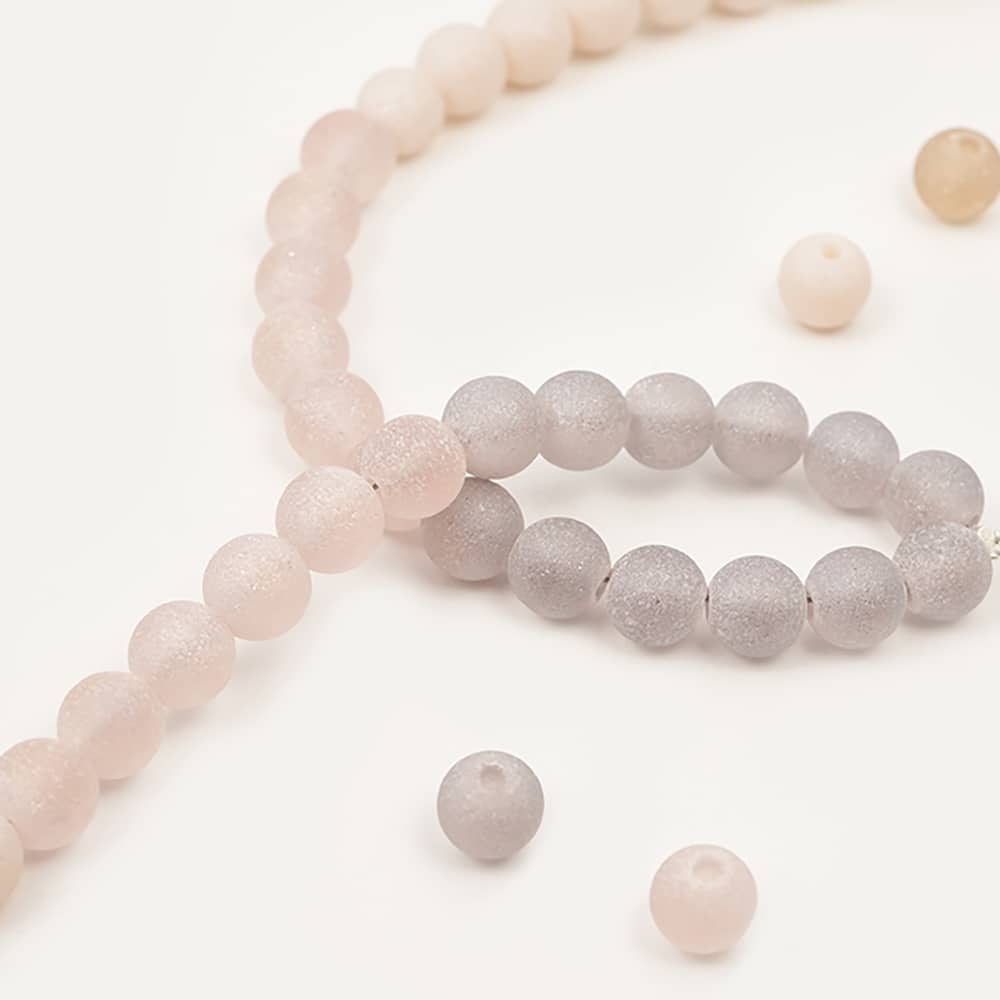 Jesse James Beads 8mm Round Frosted Purple & Pink Ombre Beads