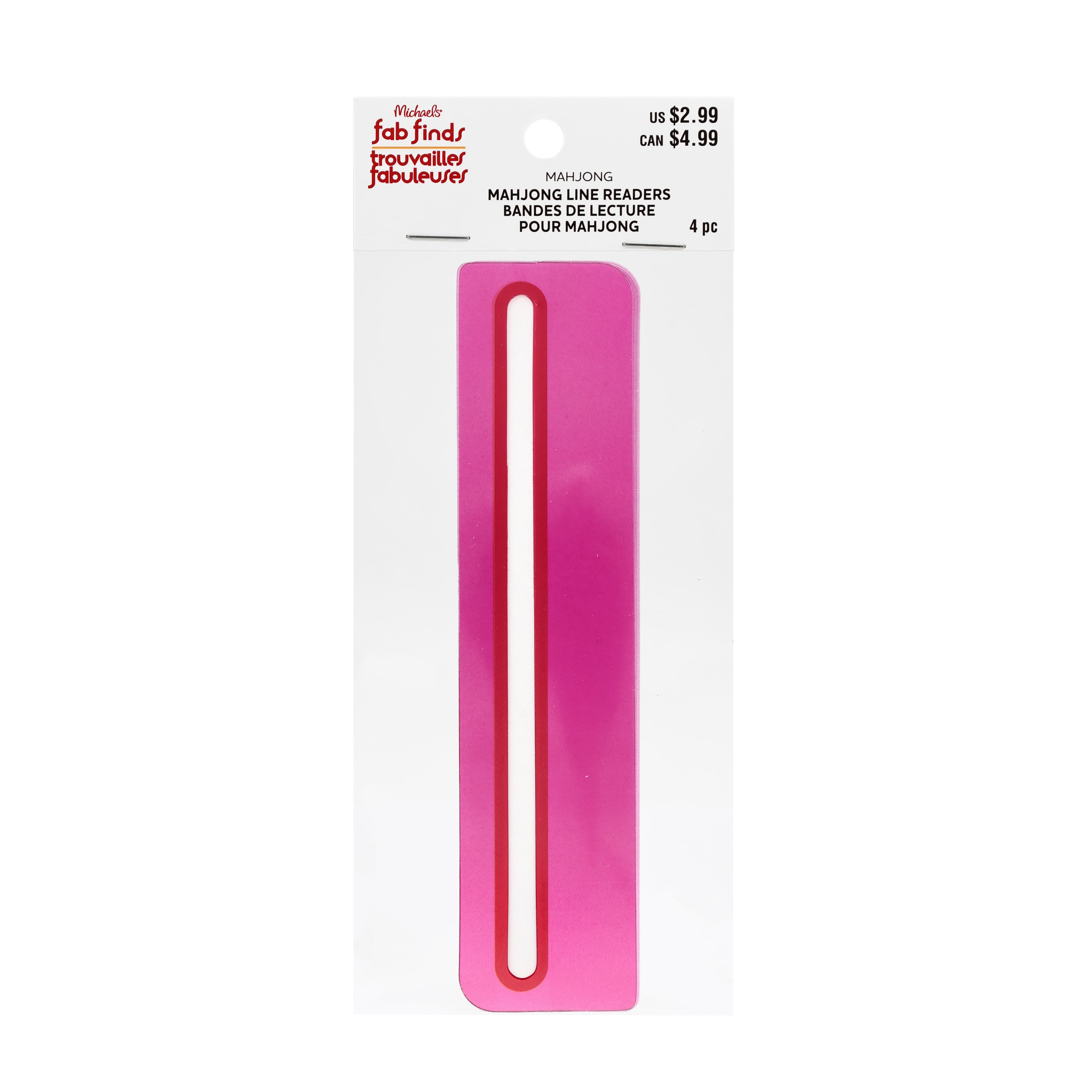 Pink Mahjong Line Readers, 4ct. by Fab Finds