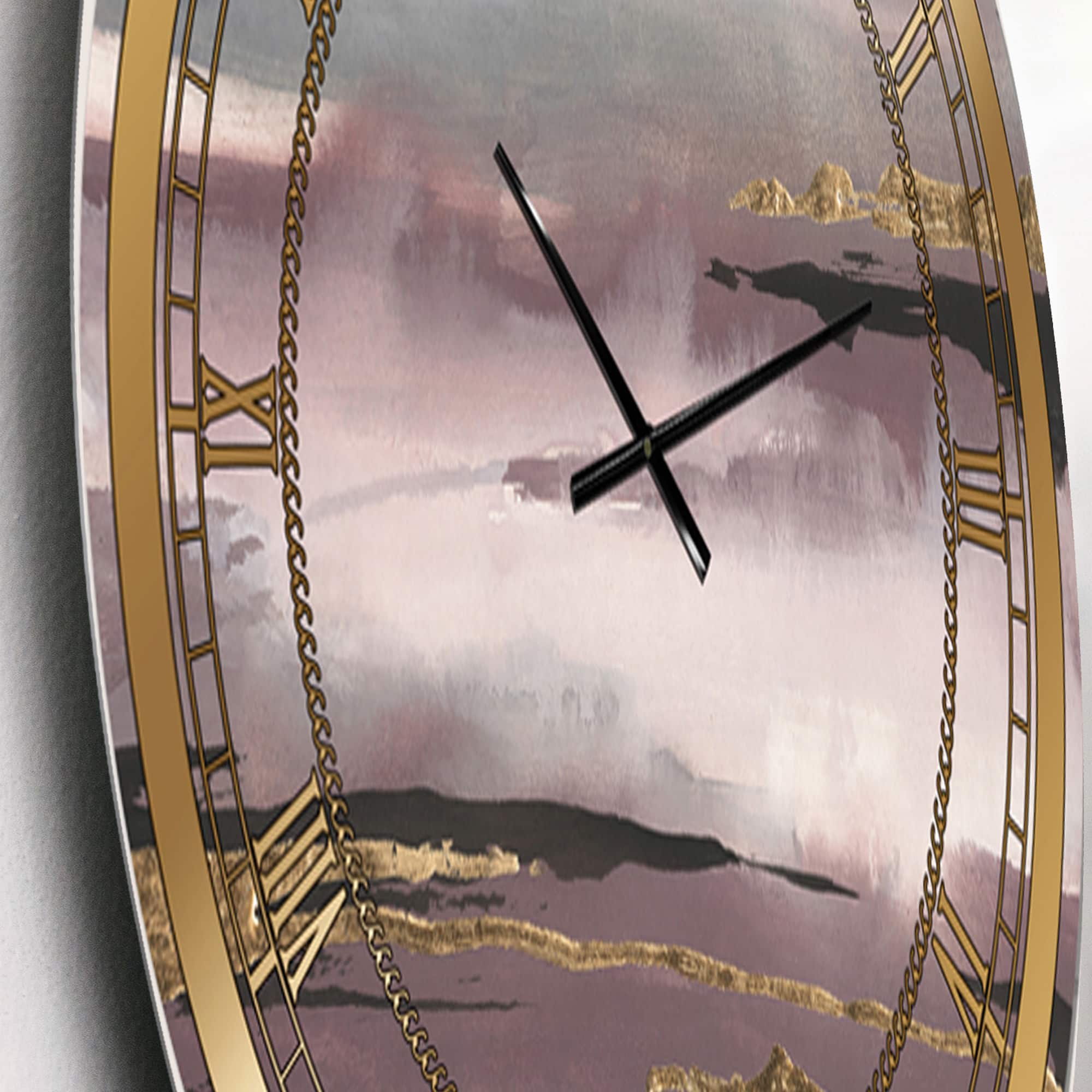 Designart 'Purple Glam Storm Iv Glam Wall Clock
