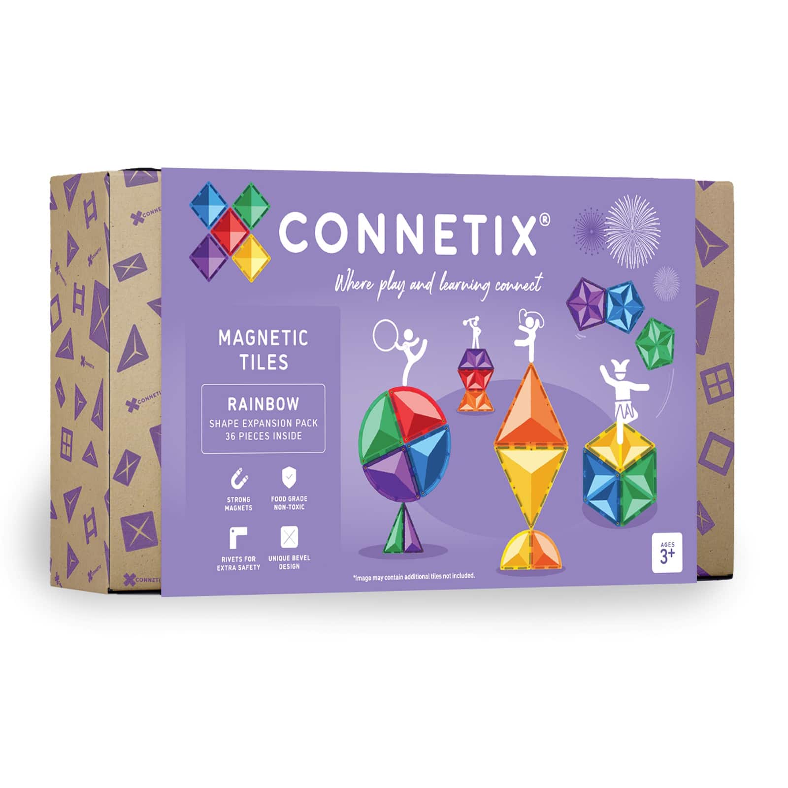 Connetix® Magnetic Tiles Rainbow Shape Expansion Pack Set