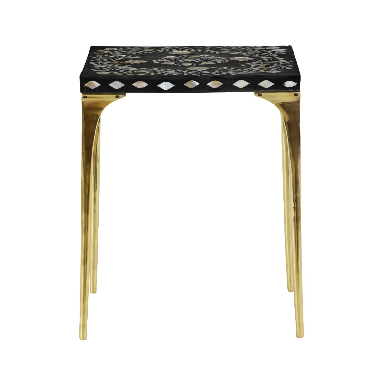 20" Gold Eclectic Aluminum Accent Table
