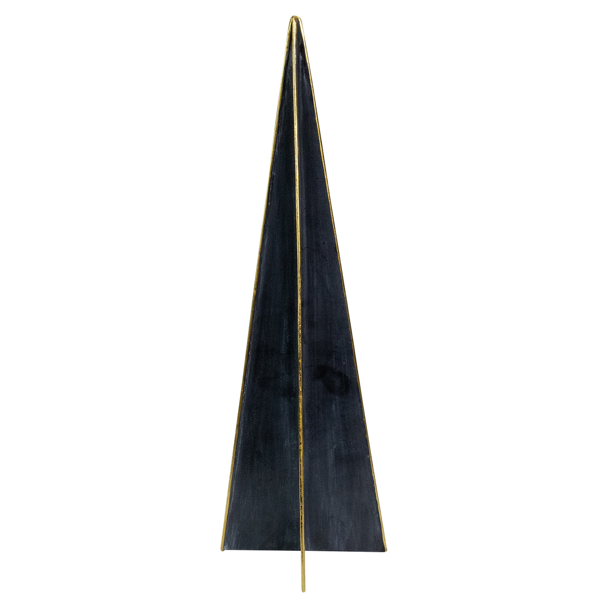 15" Blue & Gold Triangular Christmas Tree Tabletop Décor