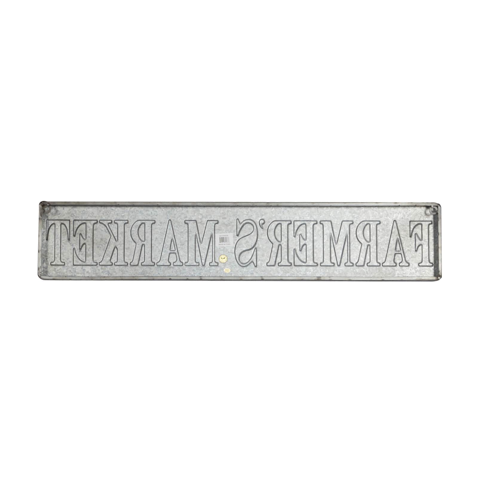 36" Beige Farmhouse Metal Wall Sign