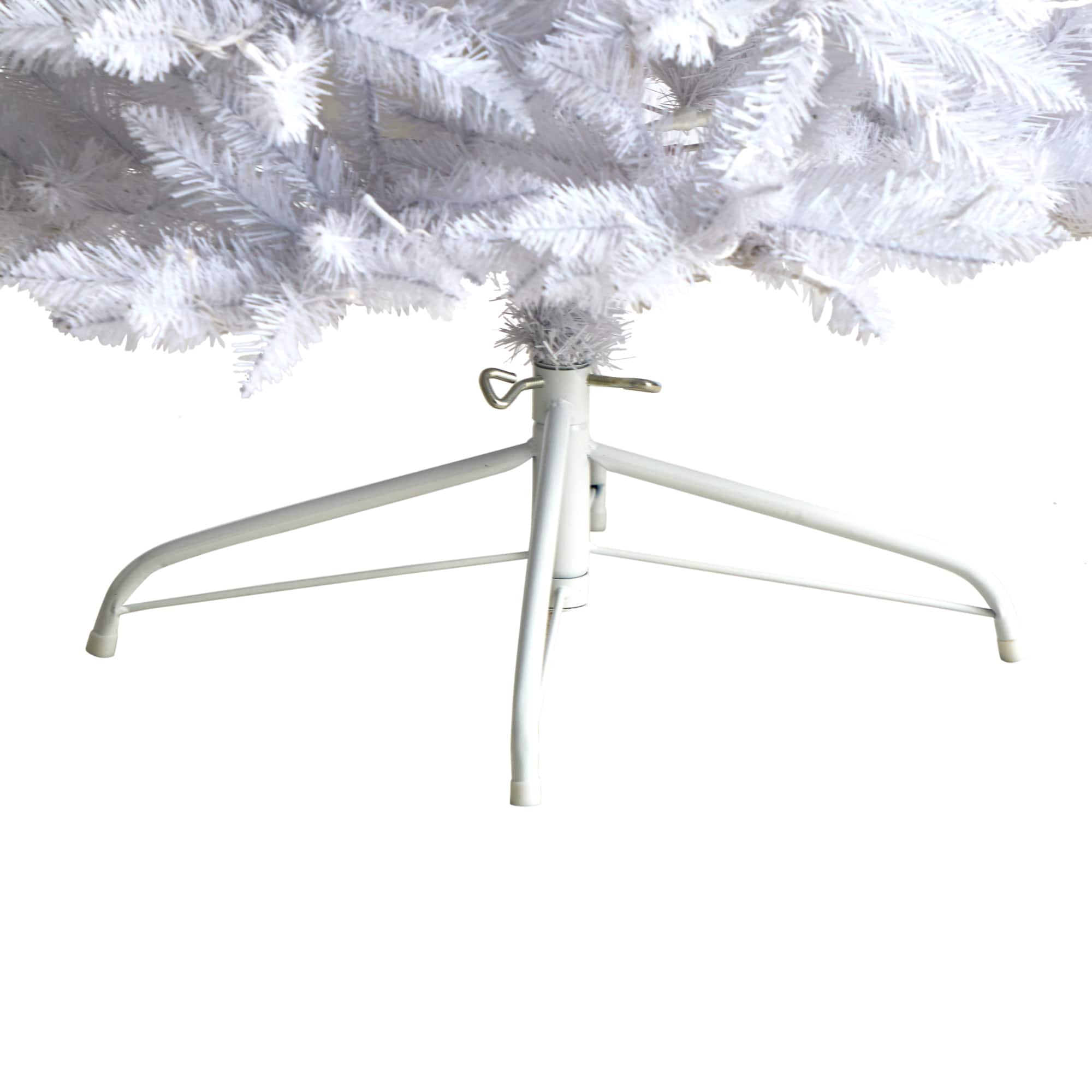7ft. Pre-Lit White Artificial Christmas Tree, Warm White LED Lights