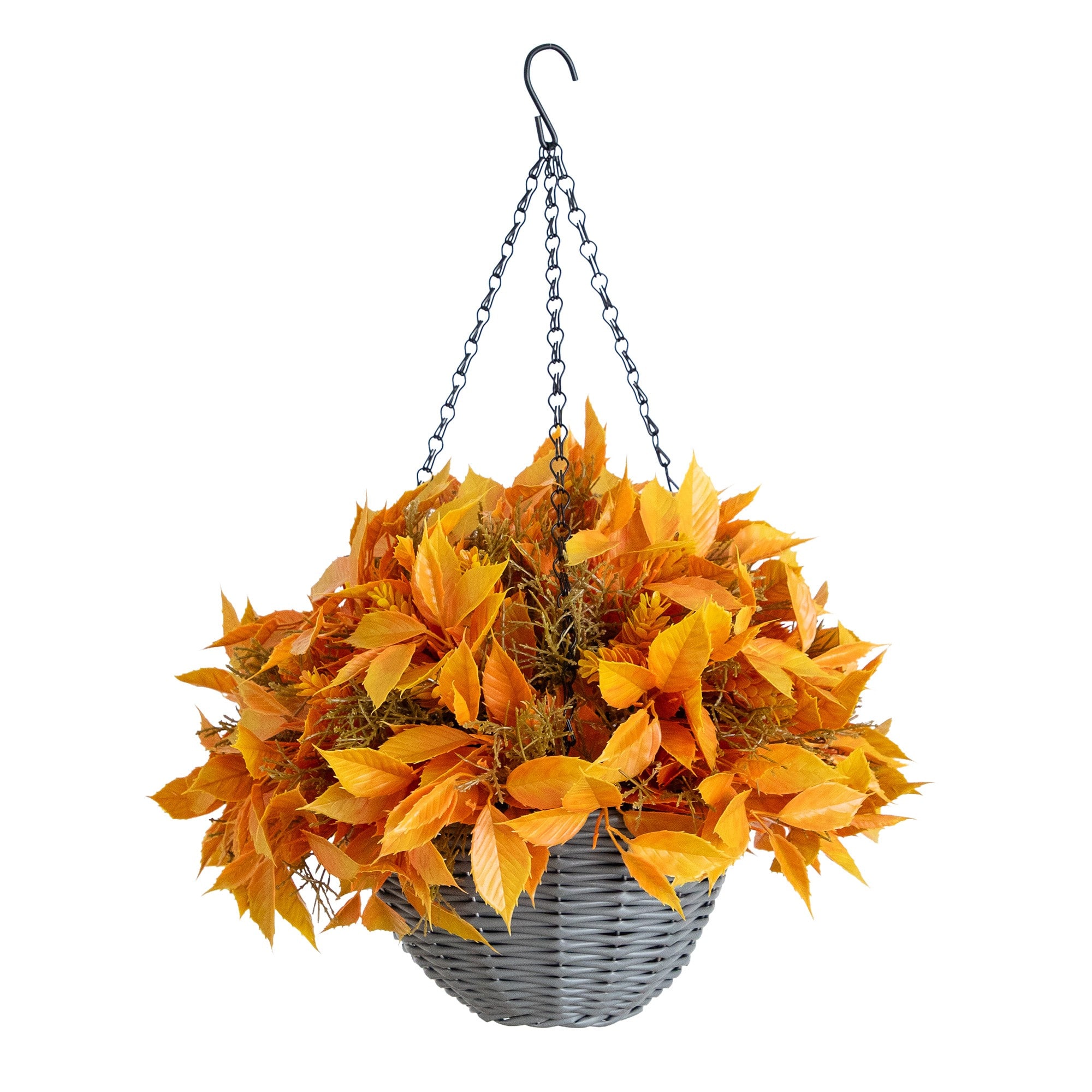 22" UV Resistant Autumn Artificial Fall Foliage Hanging Basket