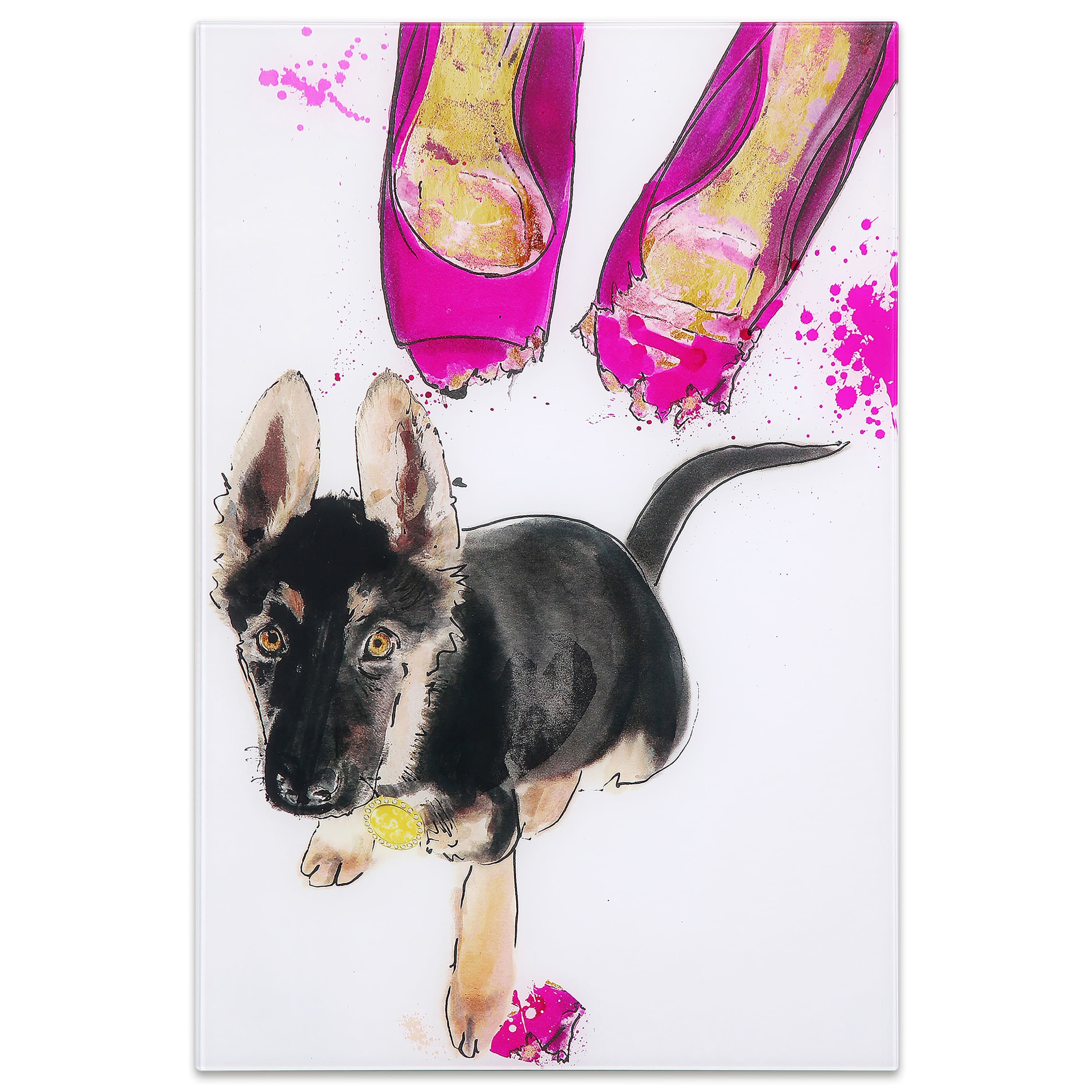 Empire Art Direct 16" x 24" Oh Oh! Free Floating Tempered Glass Wall Art