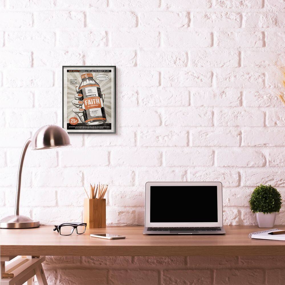 Stupell Industries Faith Formula Funny Black Framed Wall Art