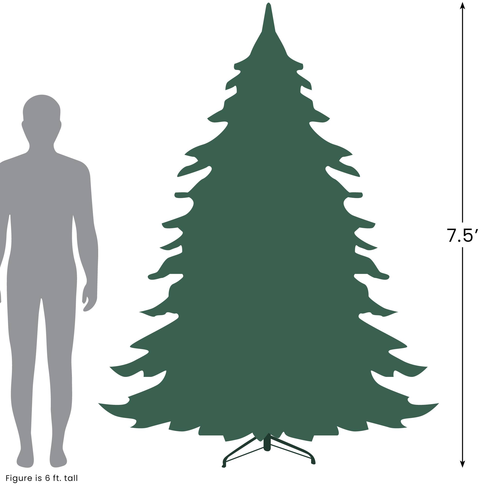 7.5ft. Pre-Lit Green Upside Down Spruce Artificial Christmas Tree, Clear Lights