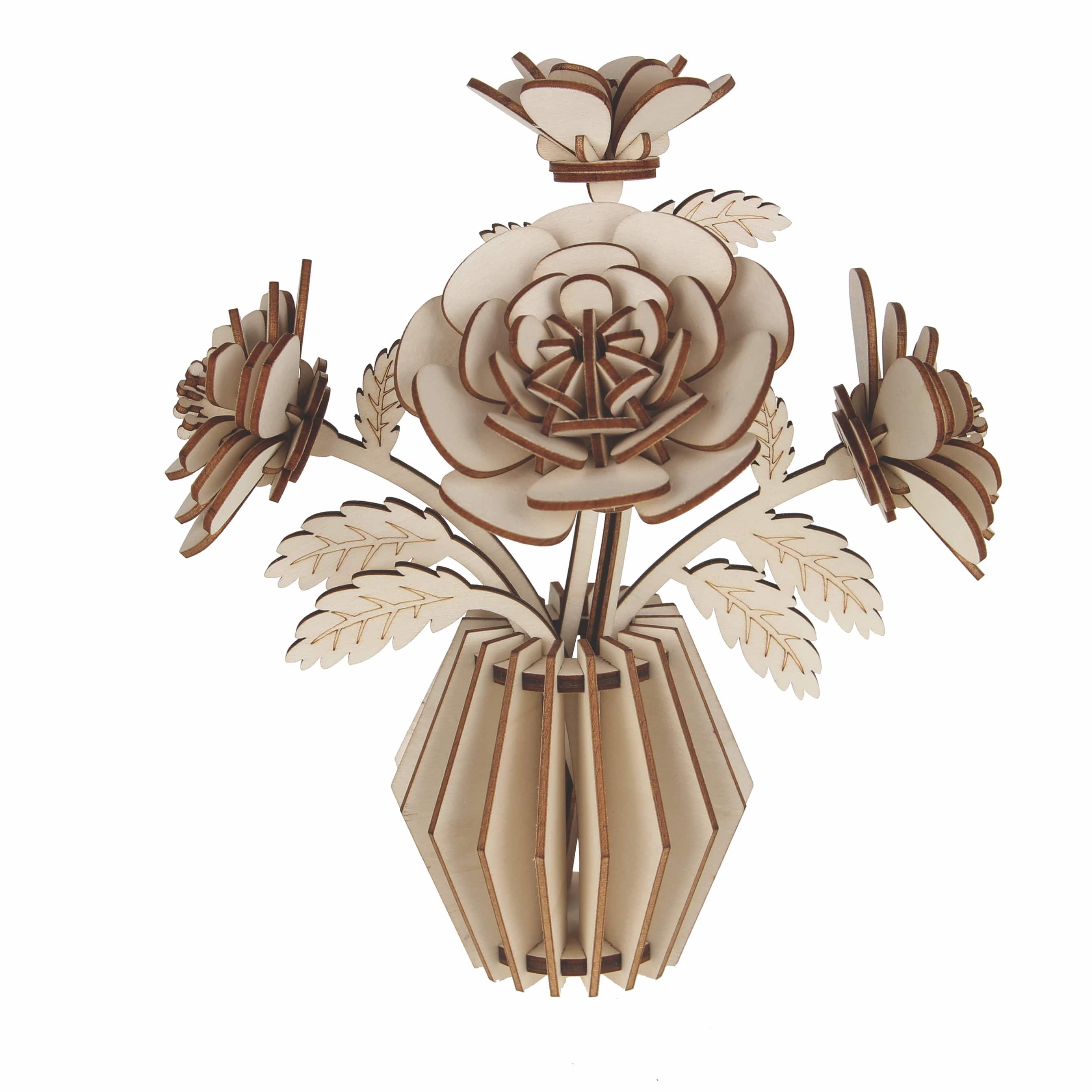 Rose DIY 3D Wooden Flower Puzzle by Make Market®