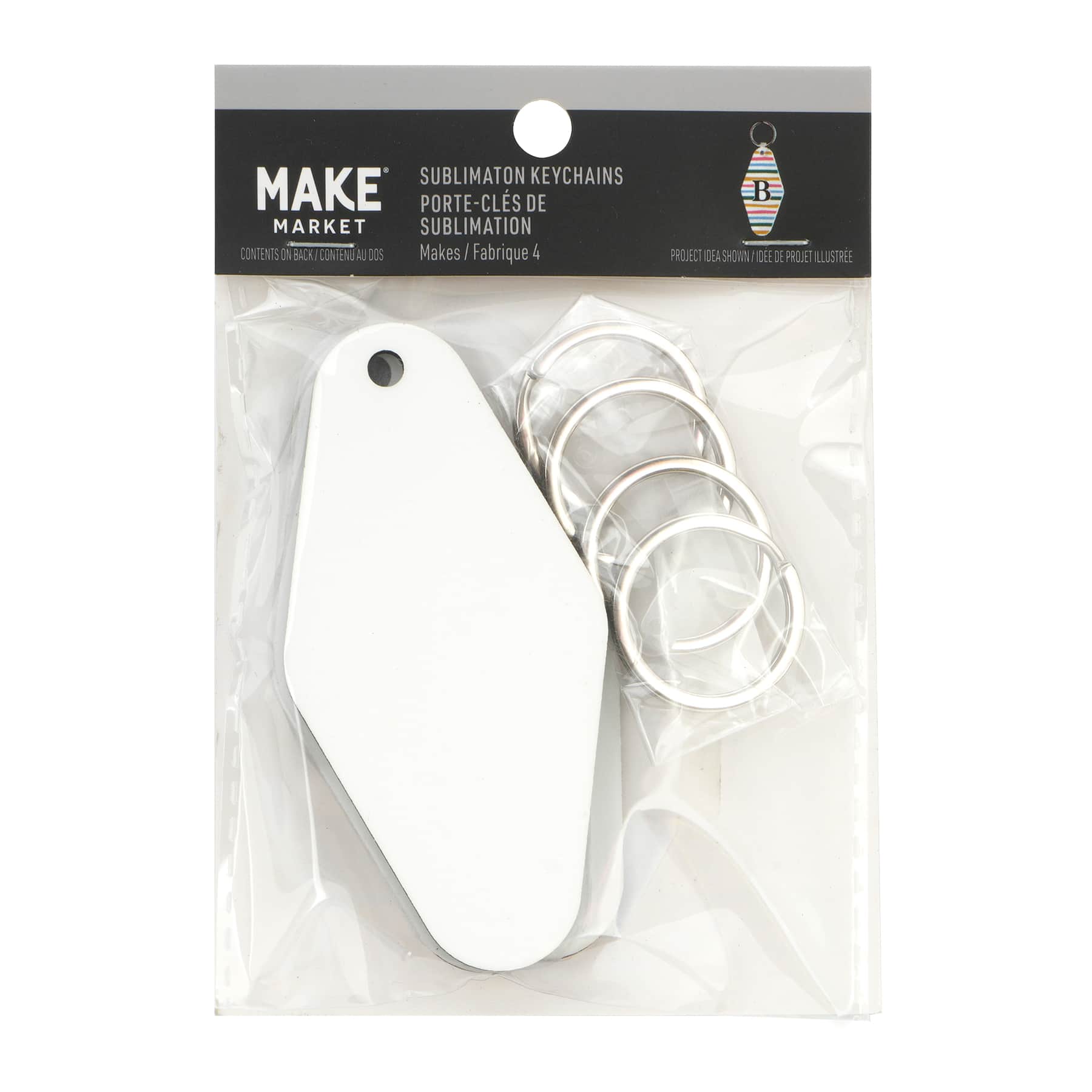Diamond Sublimation Keychains by Make Market®, 4ct.