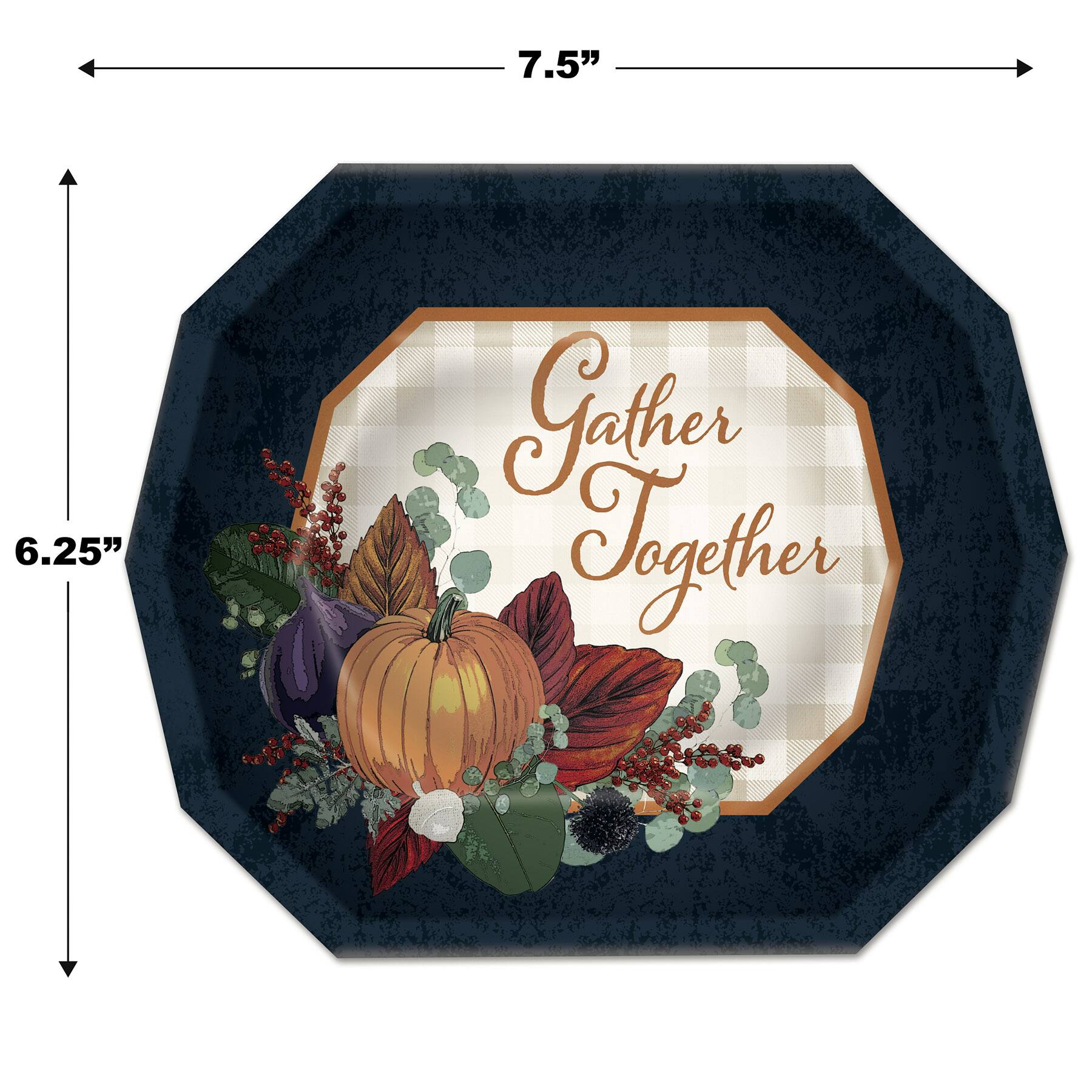 Beistle 6.25" x 7.5" Fall Thanksgiving Dessert Plates, 16ct.