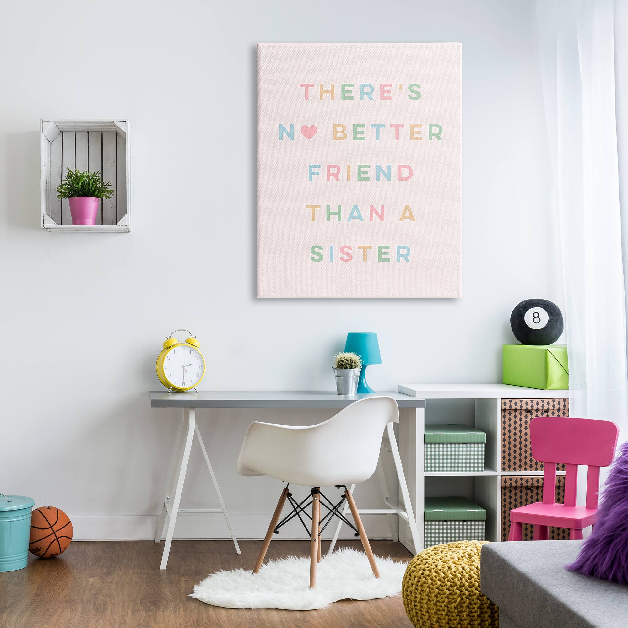 Stupell Industries No Better Friend Than Sister Quote Pastel Typography Canvas Wall Art