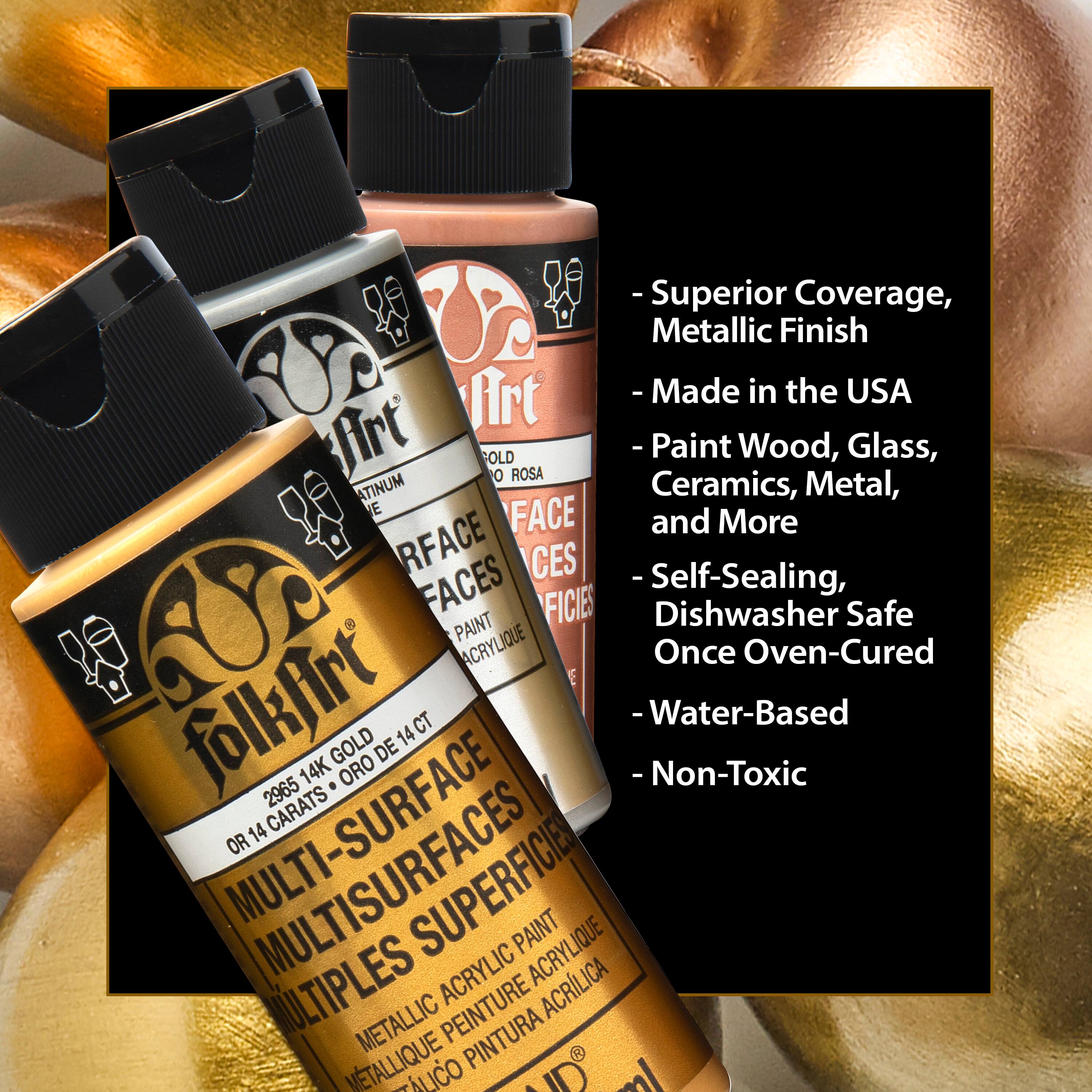 FolkArt® Metallic Satin Acrylic Craft Paint 8 Color Set