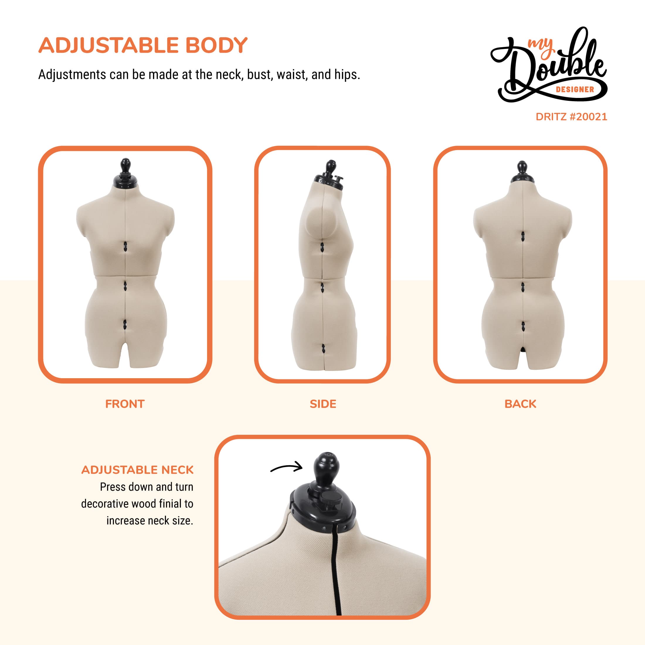 Dritz® My Double Designer Small Dress Form with Adjustable Tri-Pod Stand