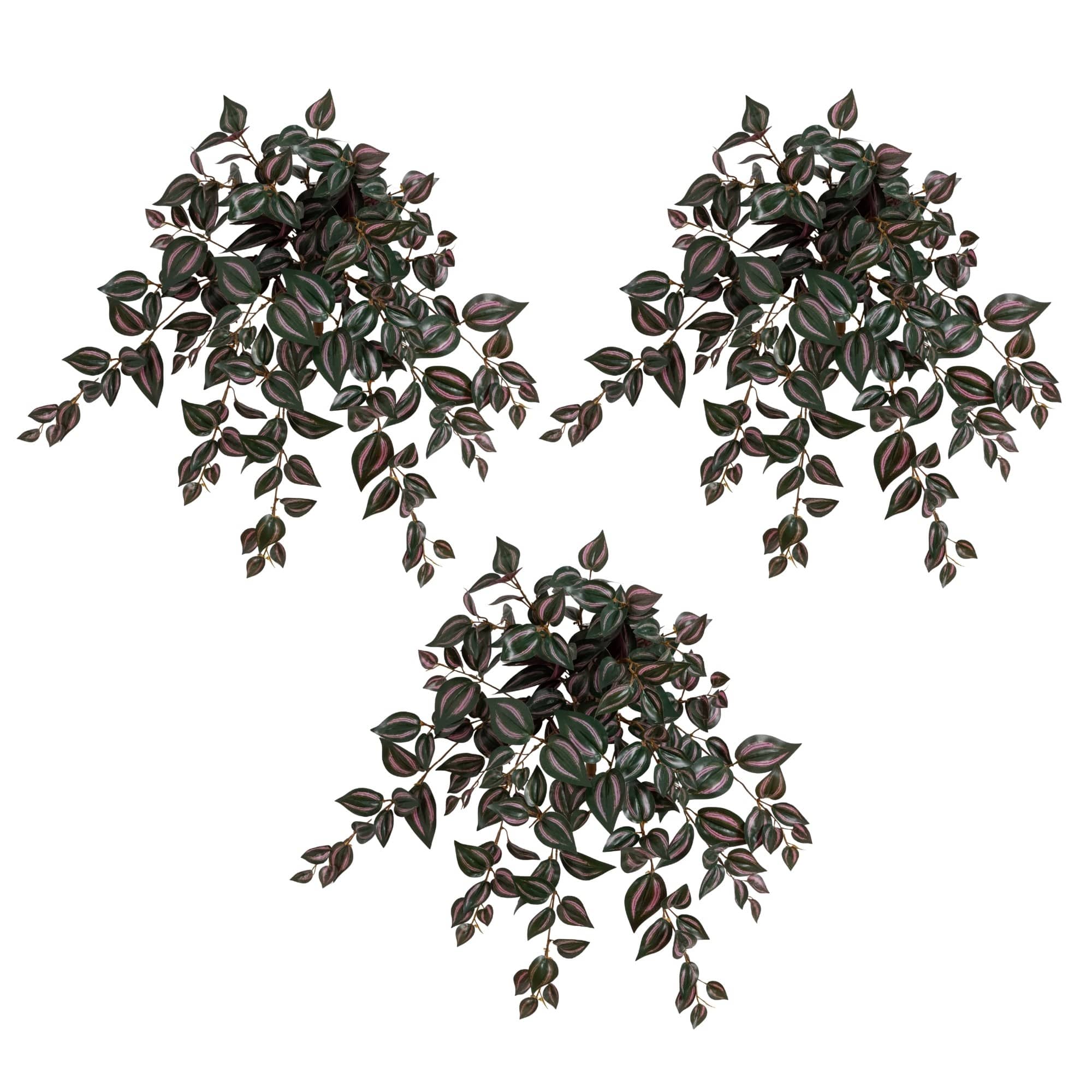 24" UV Resistant Artificial Wandering Jew Hanging Plant (Indoor/Outdoor)- Set of 3