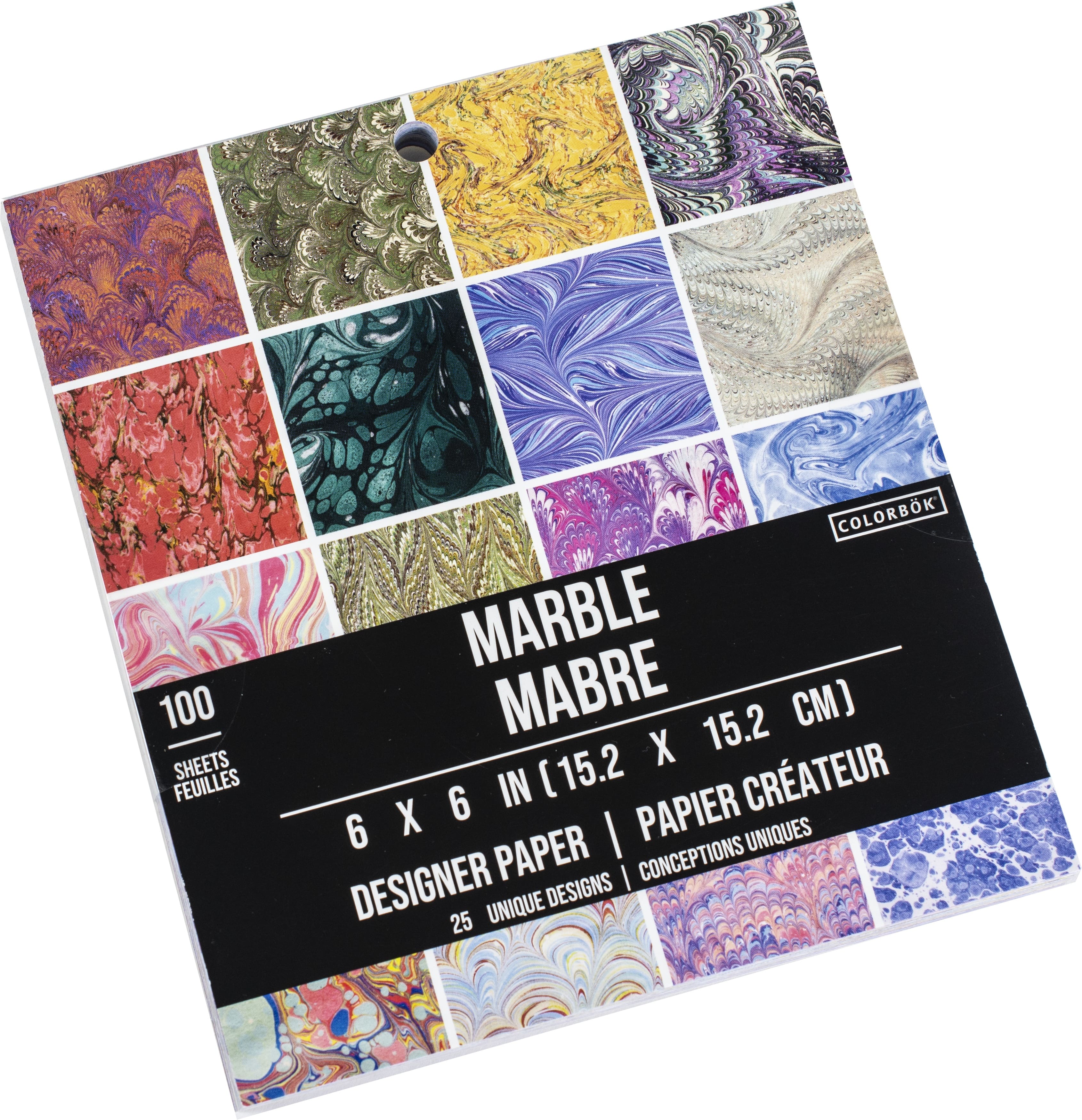 Colorbok® 6" x 6" Marble Designer Paper Pads, 100 Sheets