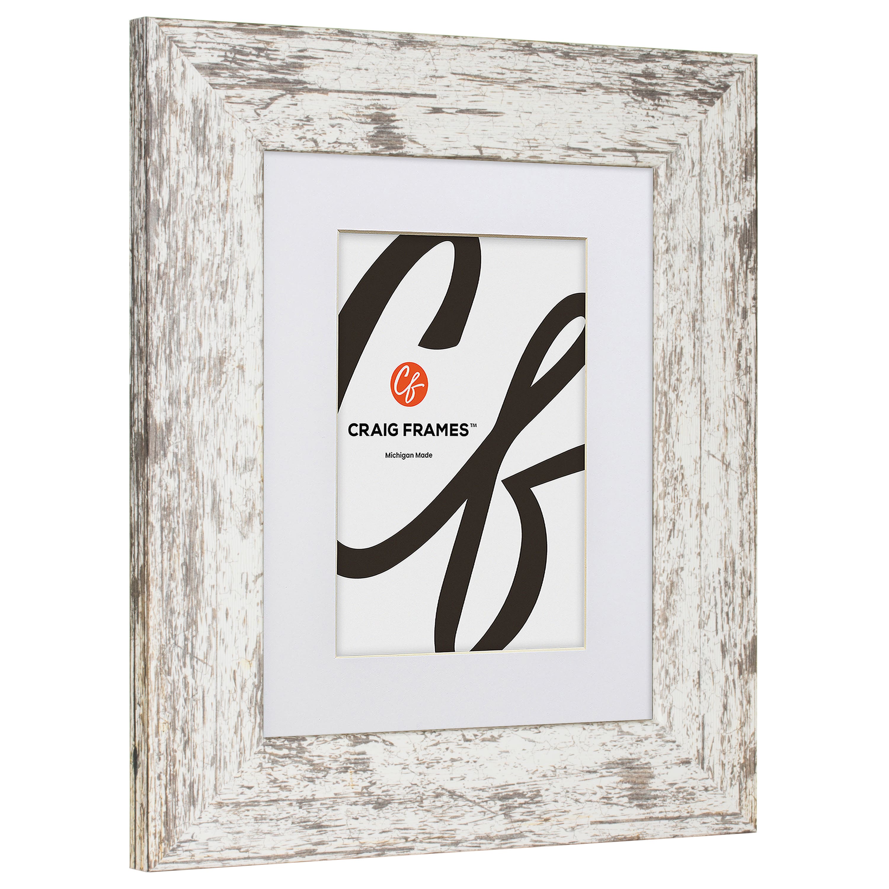 4 Pack American Barn Alabaster White Picture Frame with Mat by Craig Frames