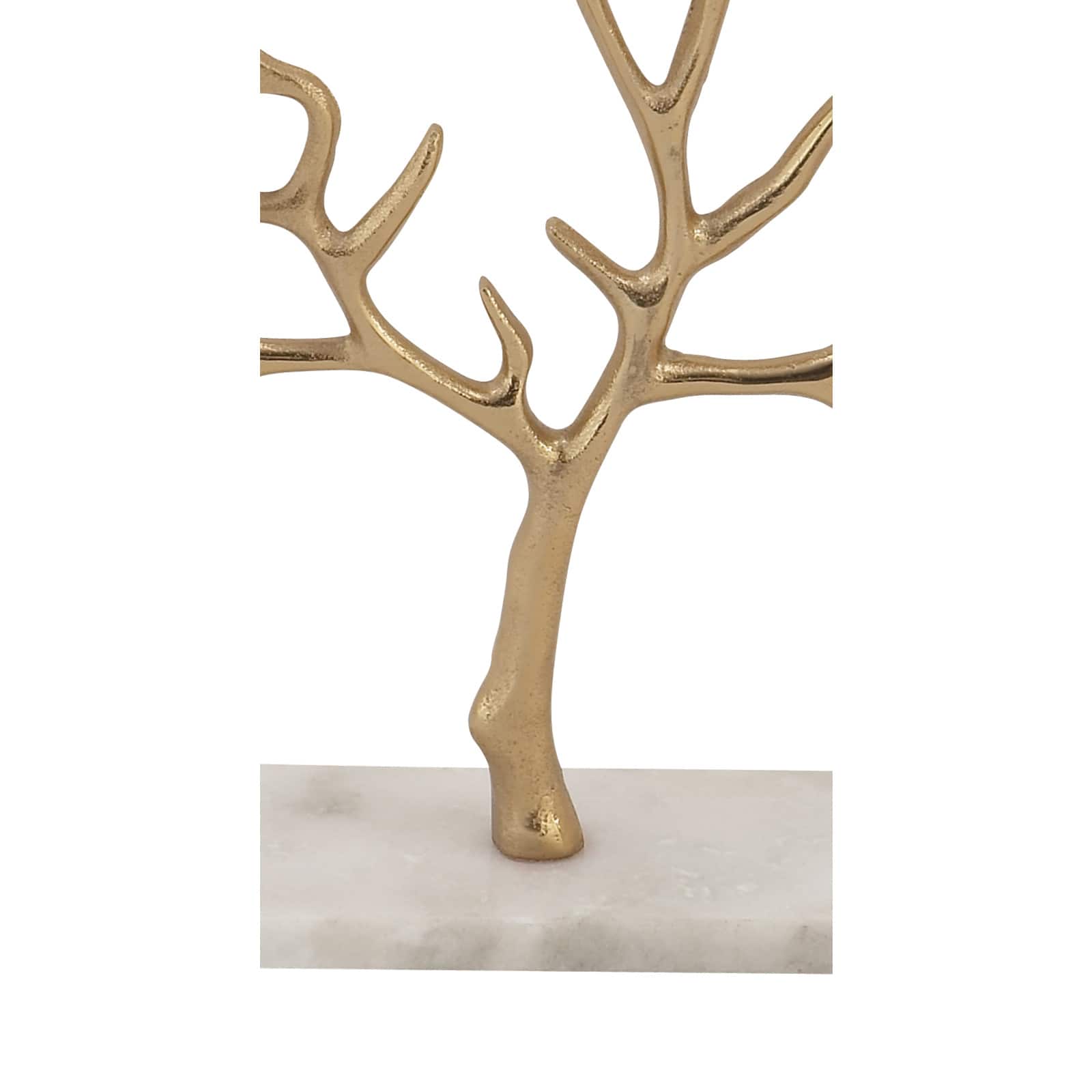 CosmoLiving by Cosmopolitan 10" Gold Marble Jewelry Stand