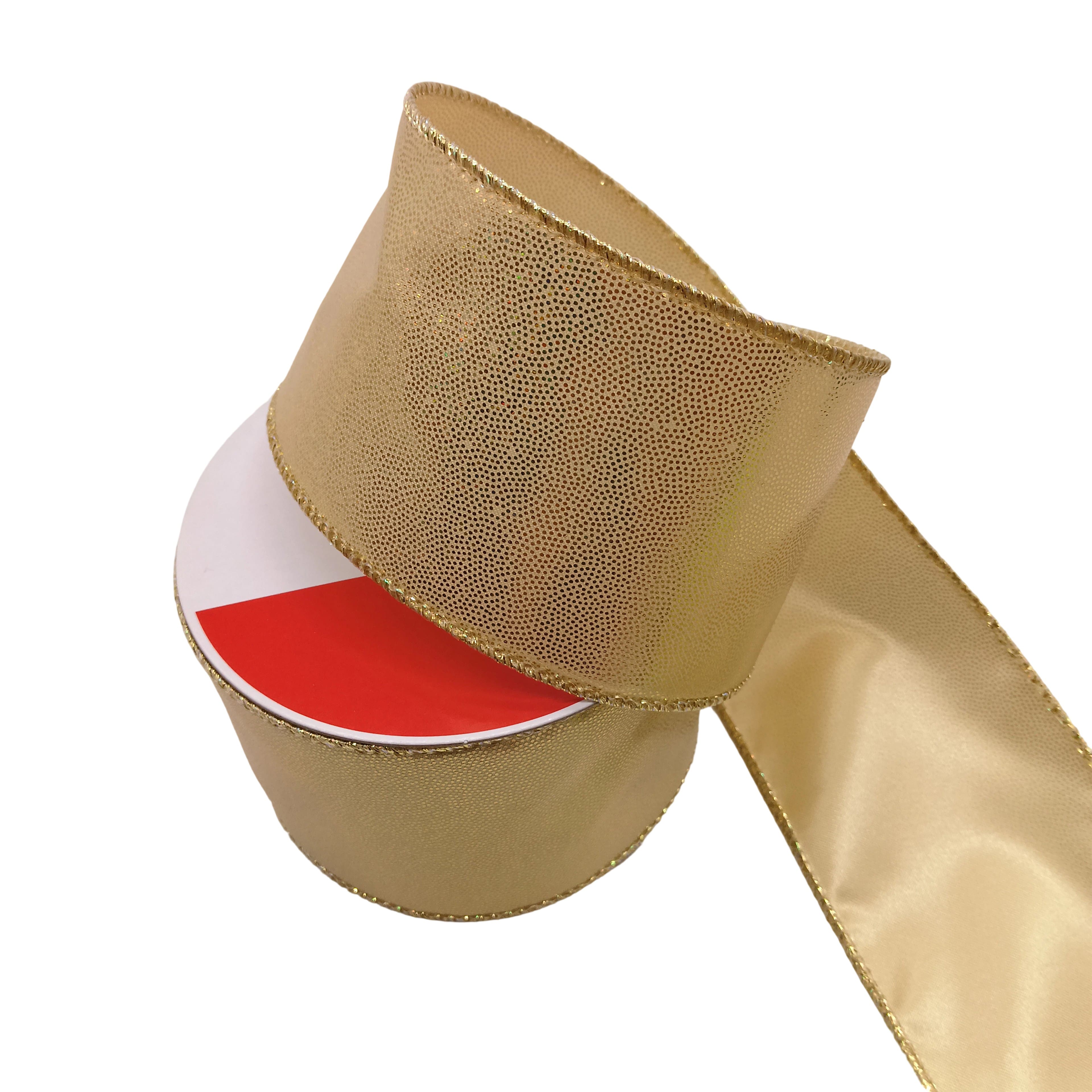 2.5" x 6.6yd. Iridescent Gold Wired Ribbon by Celebrate It®