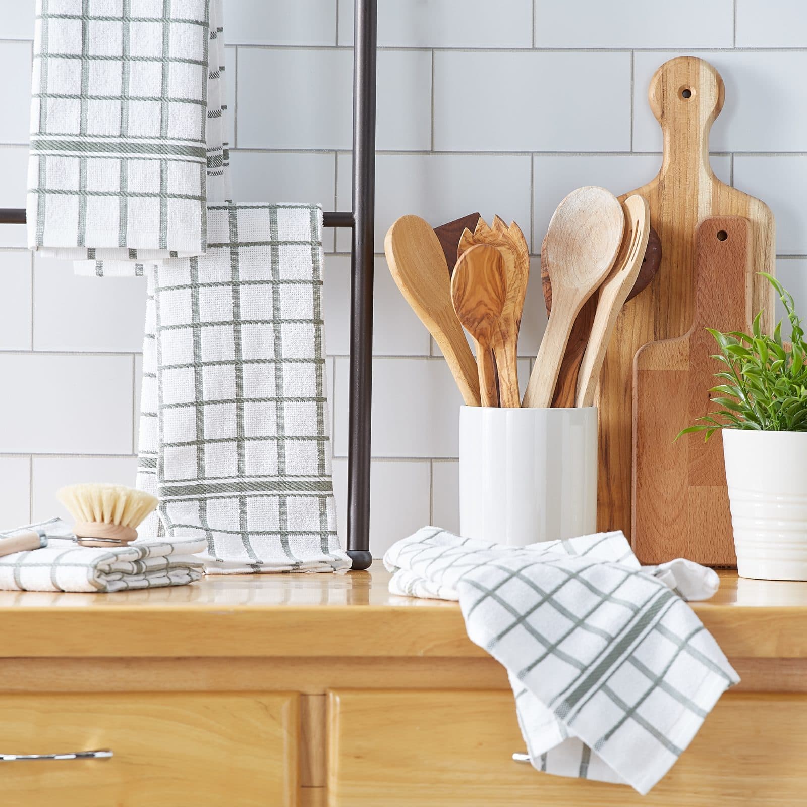 DII® Artichoke Windowpane Terry Dishtowels, 4ct.