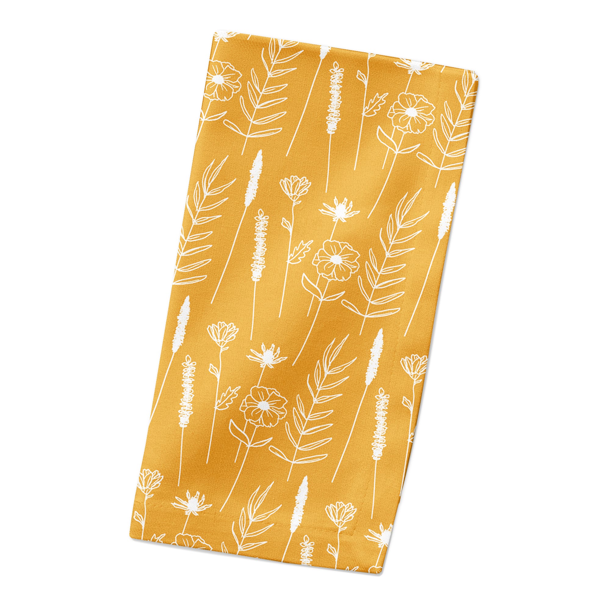 Golden Wheat Flower 10" x 10" Cotton Twill Napkin