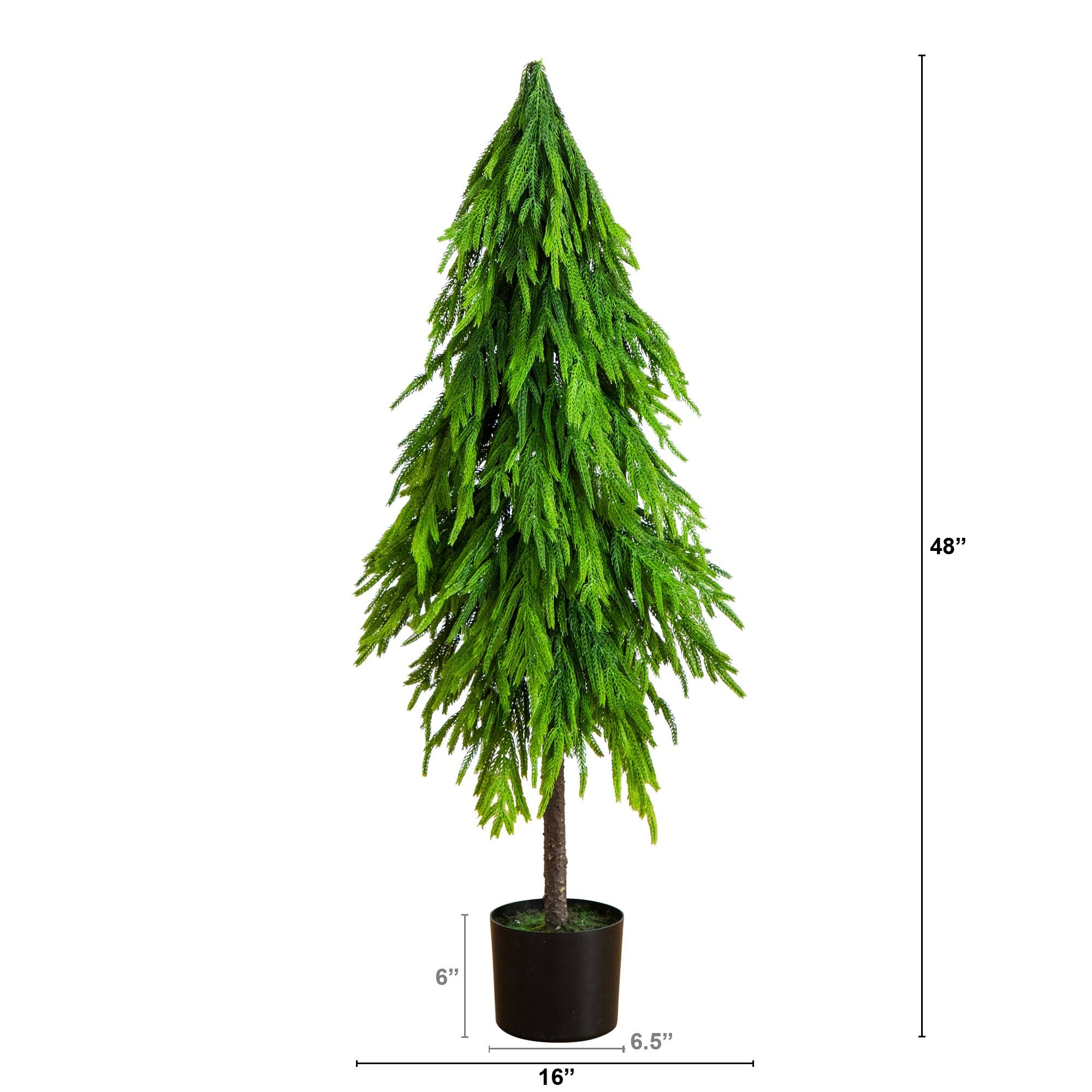 4ft. Unlit Down Swept Real Touch Norfolk Pine Artificial Christmas Tree in Nursery Pot