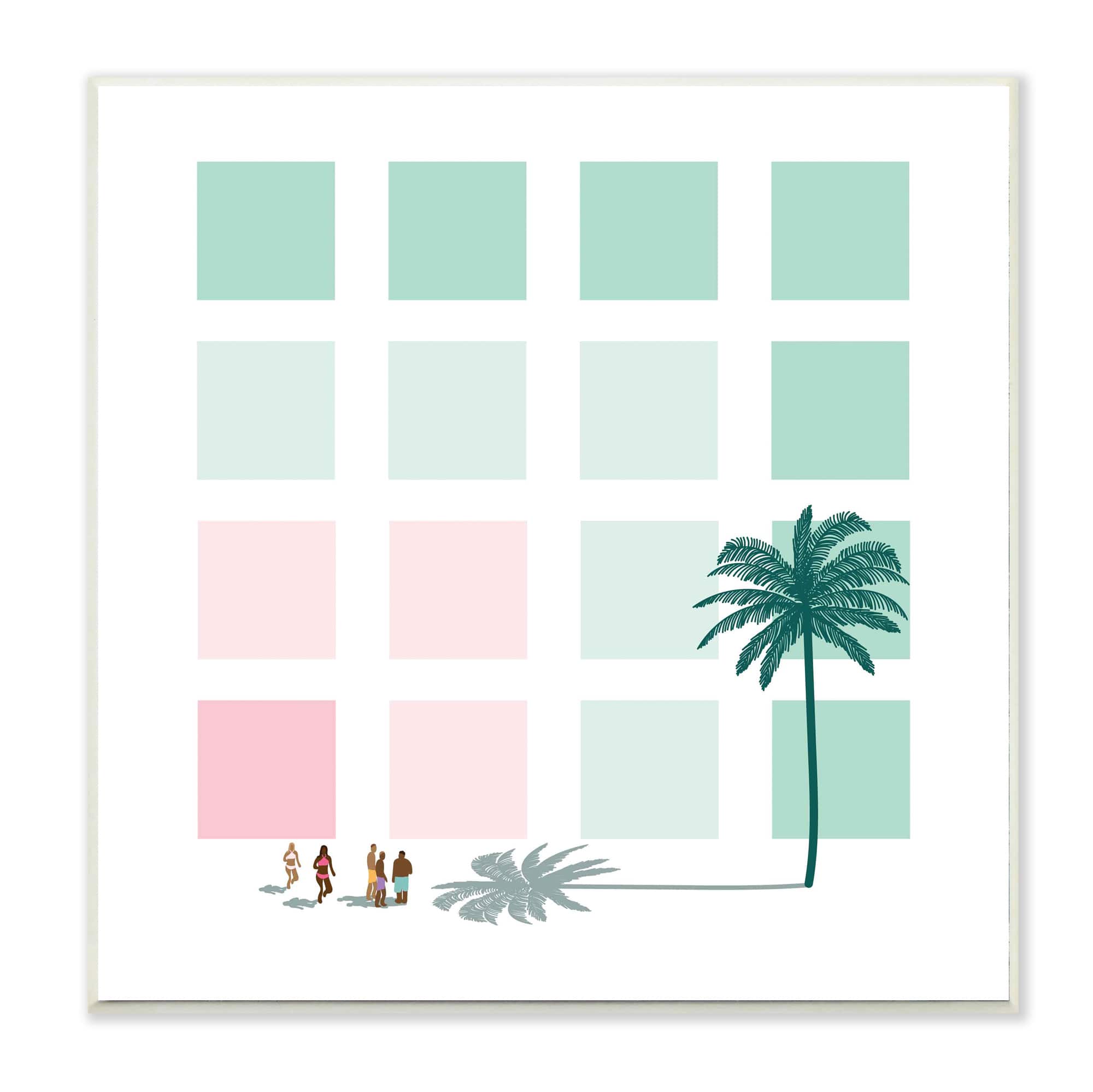 Stupell Industries Tropical Tree & Beach Goers Wall Plaque