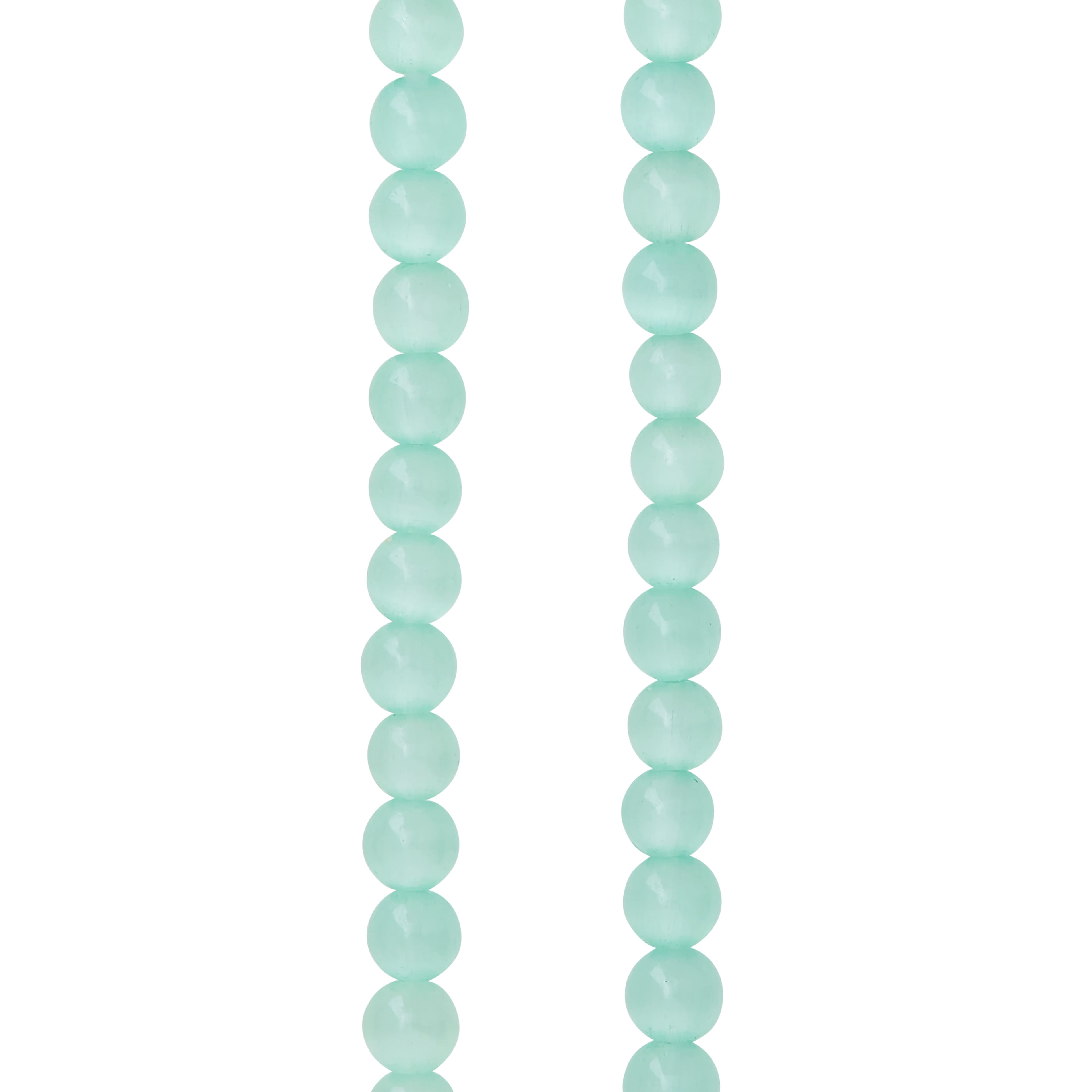 Aqua Cat's Eye Glass Round Beads, 4mm by Bead Landing™