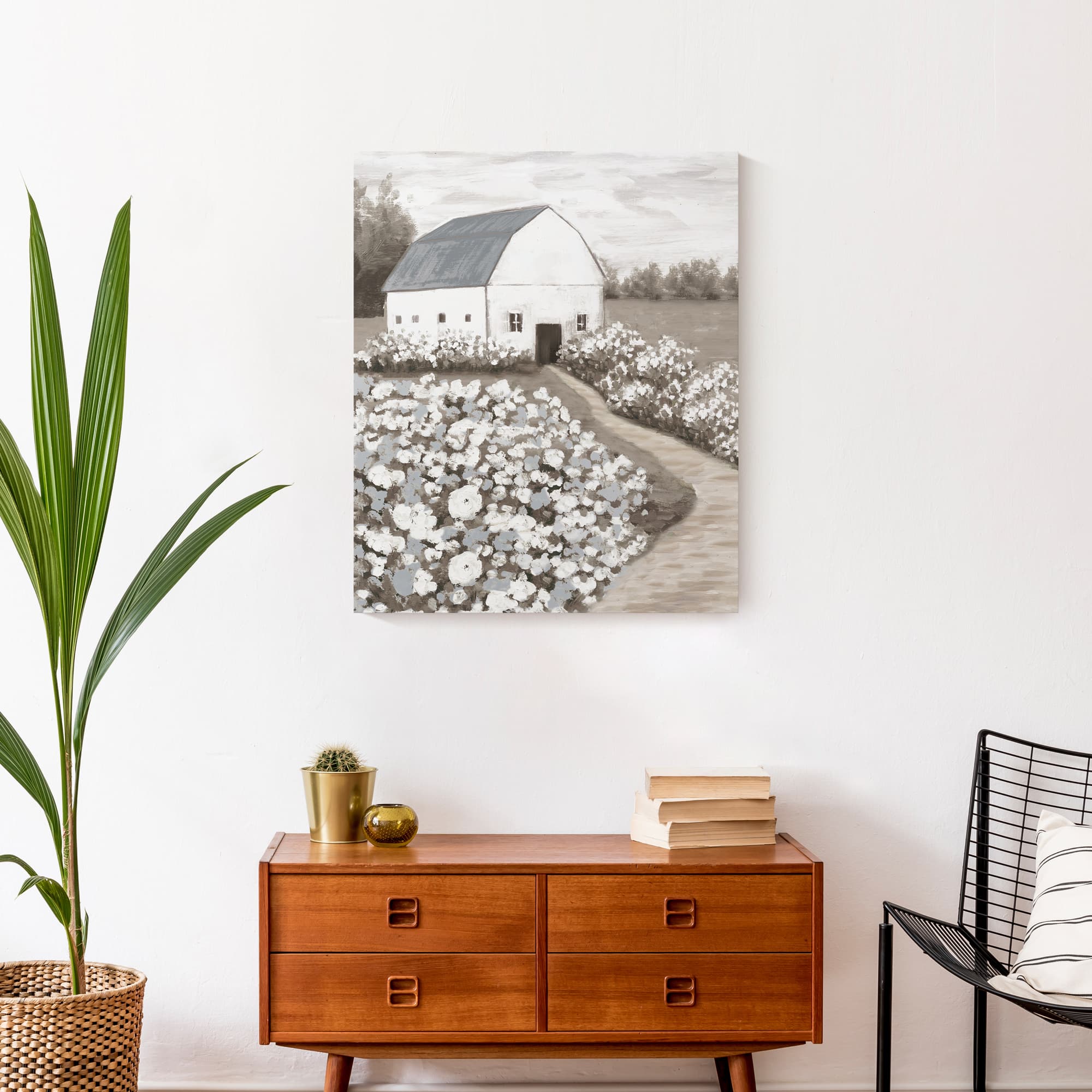 Cool Toned Barn Canvas Wall Art