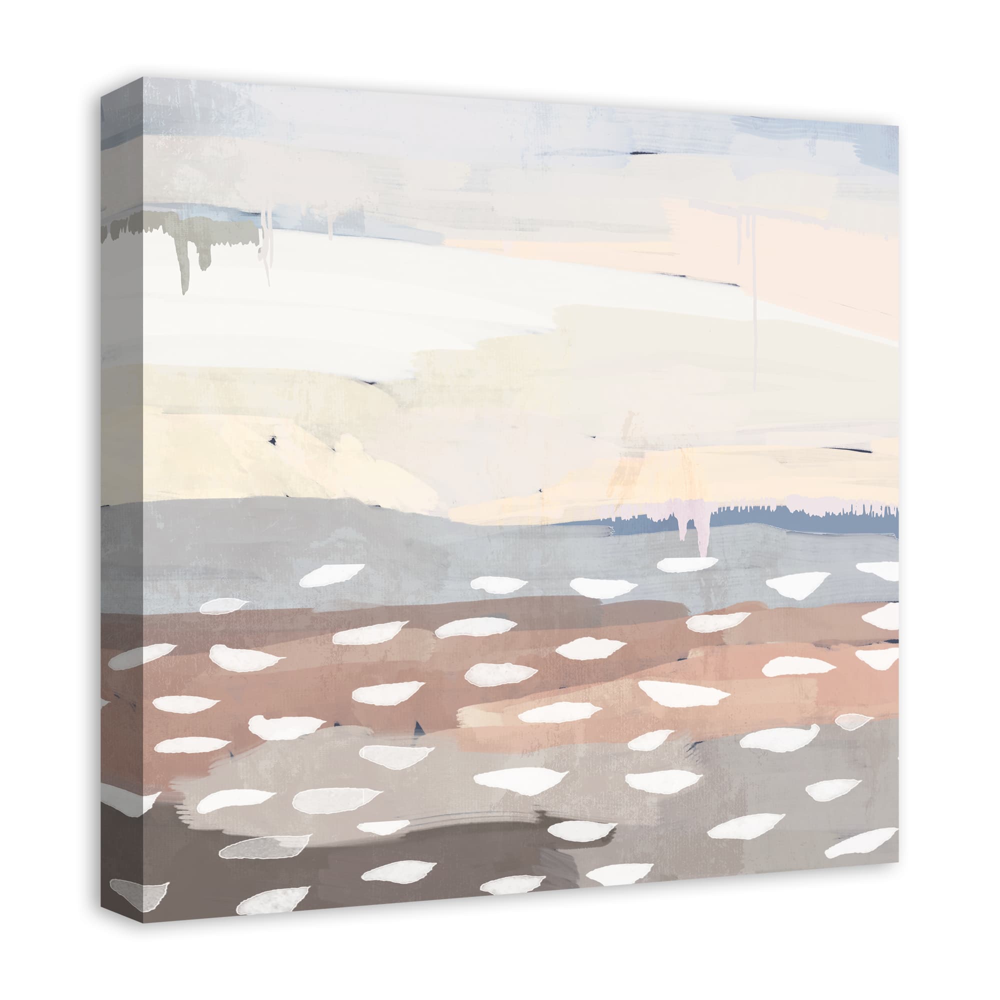 Cream Blue Abstract 20" x 20" Canvas Wall Art