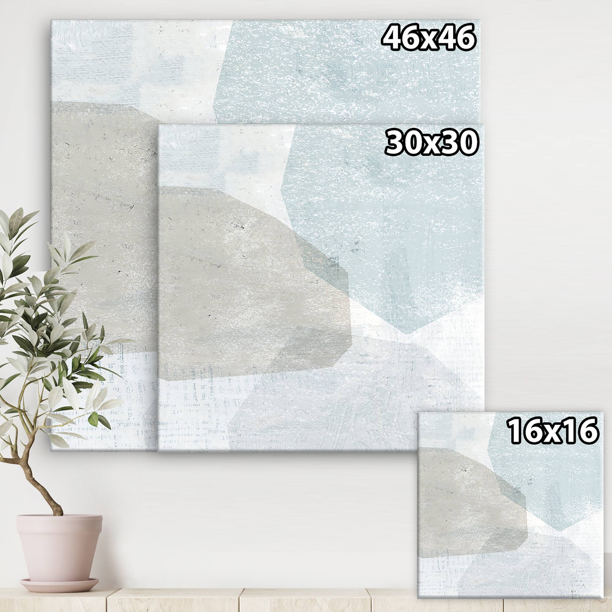 Designart - Grey and White Collage I