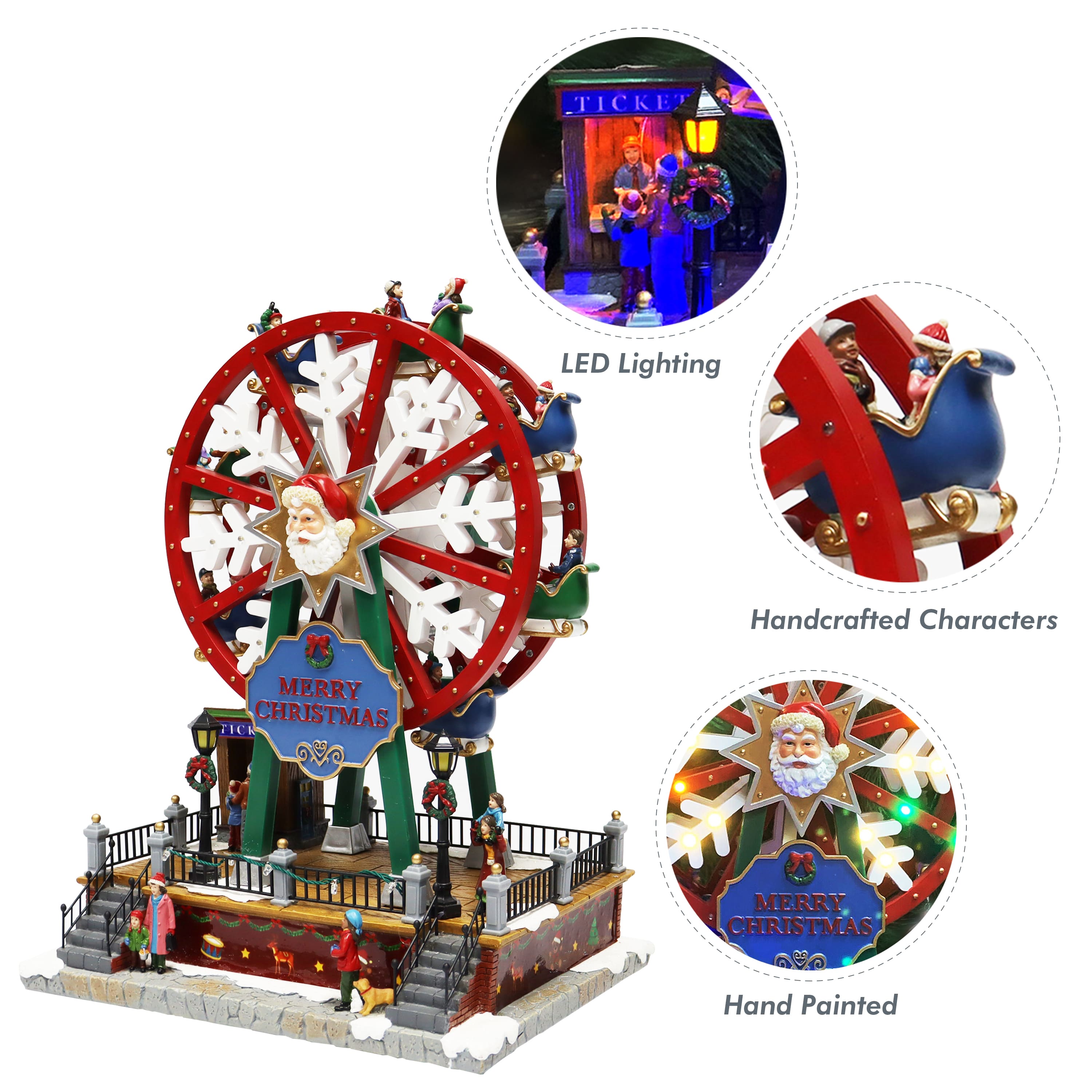 Moments in Time 14.8” Animated Carnival Ferris Wheel Décor