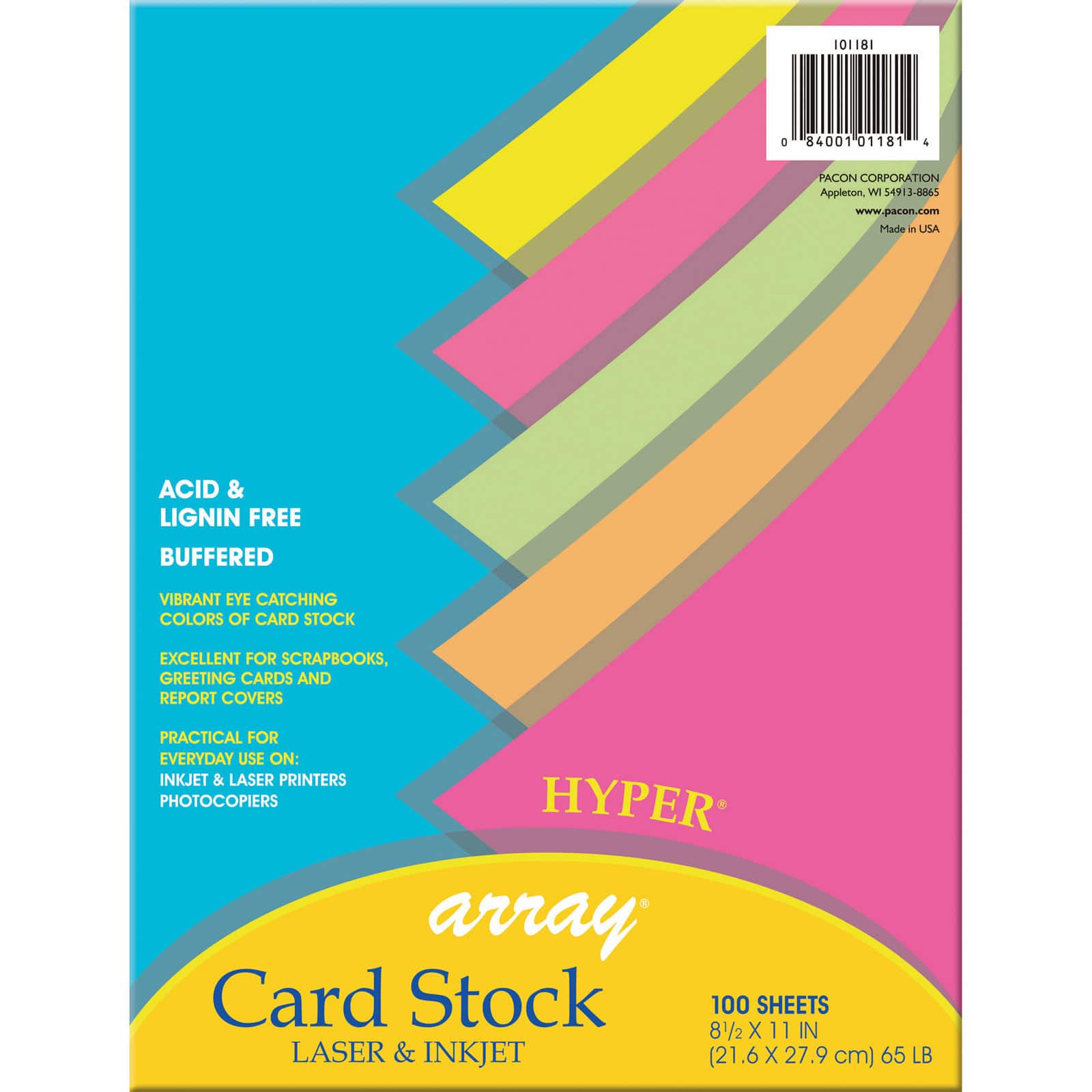 Pacon® Hyper Assorted Colors Cardstock Paper, 8.5" x 11"