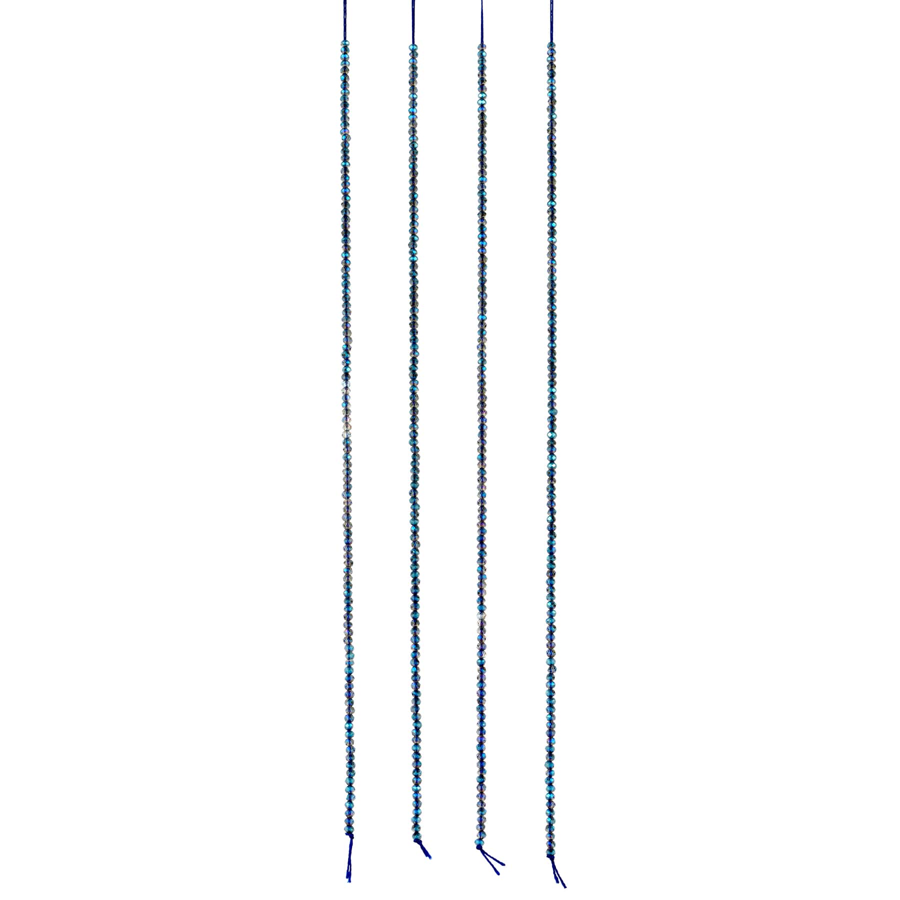 12 Pack: Blue Faceted Glass Rondelle Beads, 2mm by Bead Landing™