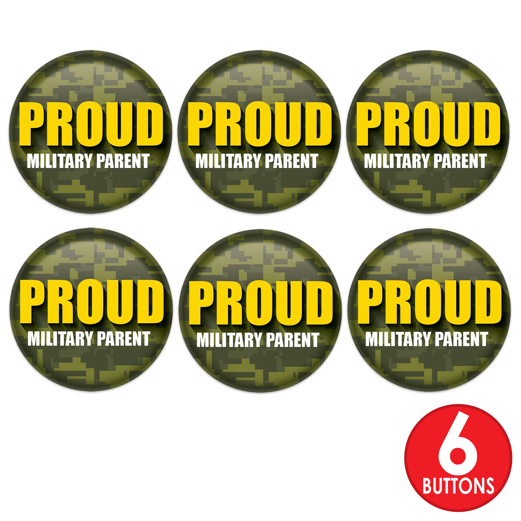 Beistle 2" Camouflage Proud Military Parent Buttons, 6ct.