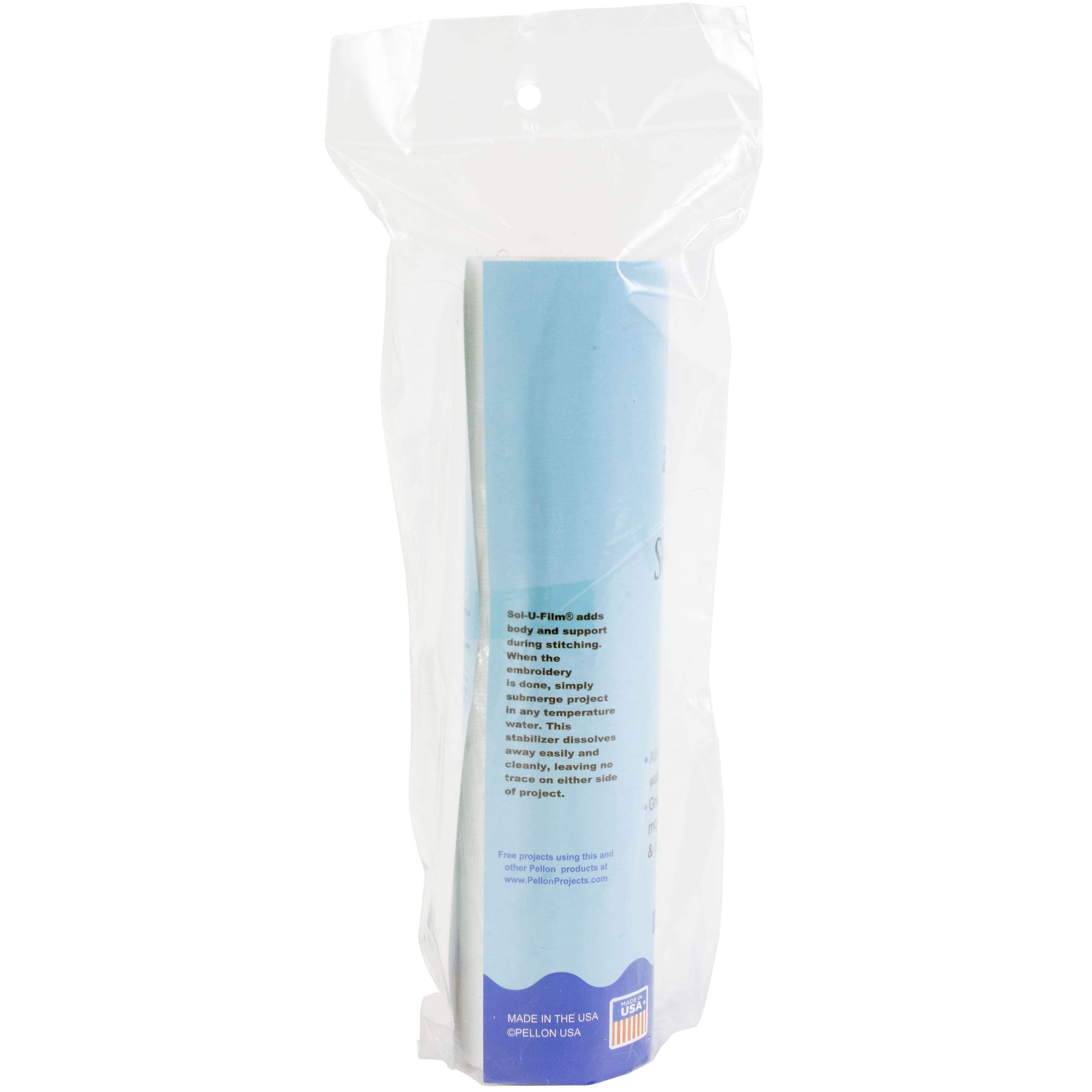 Pellon® Sol-U-Film™ Clear Wash Away Embroidery Stabilizer, 8'' x 9yd.