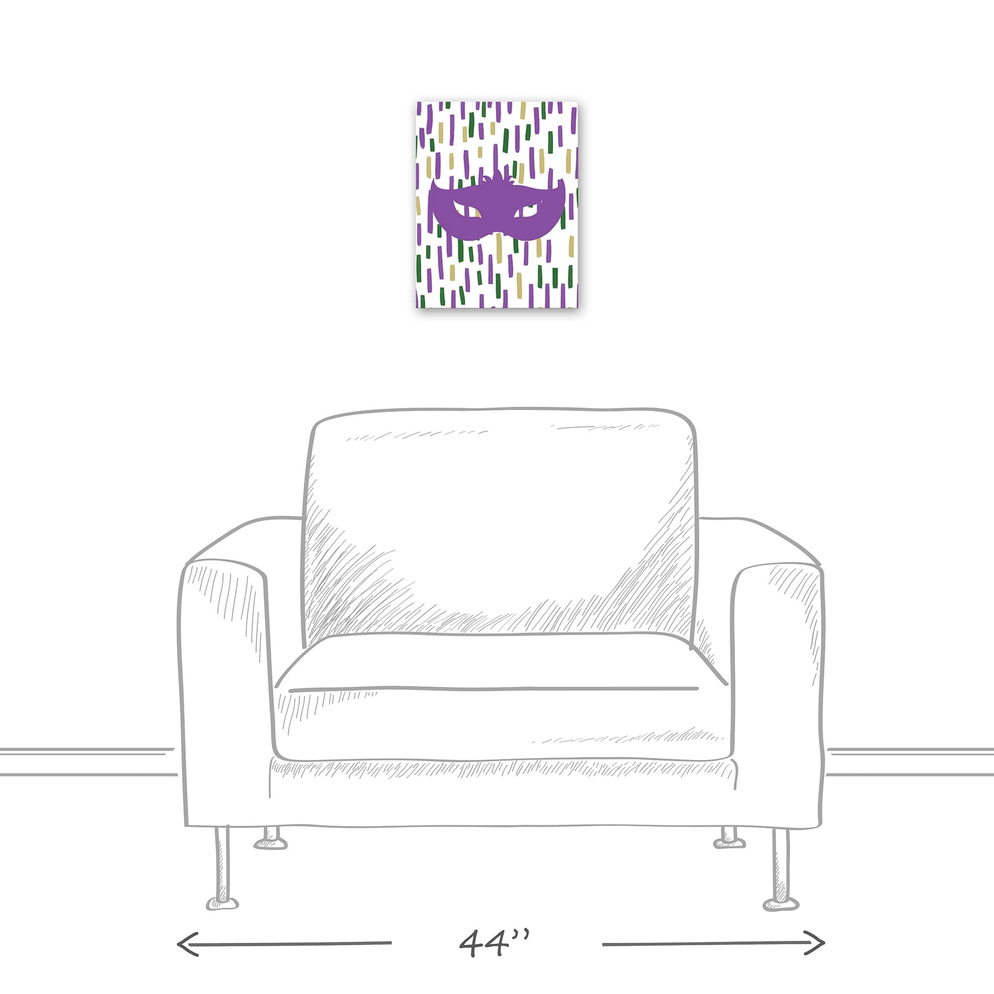 Confetti Mask Mardi Gras Canvas Wall Art