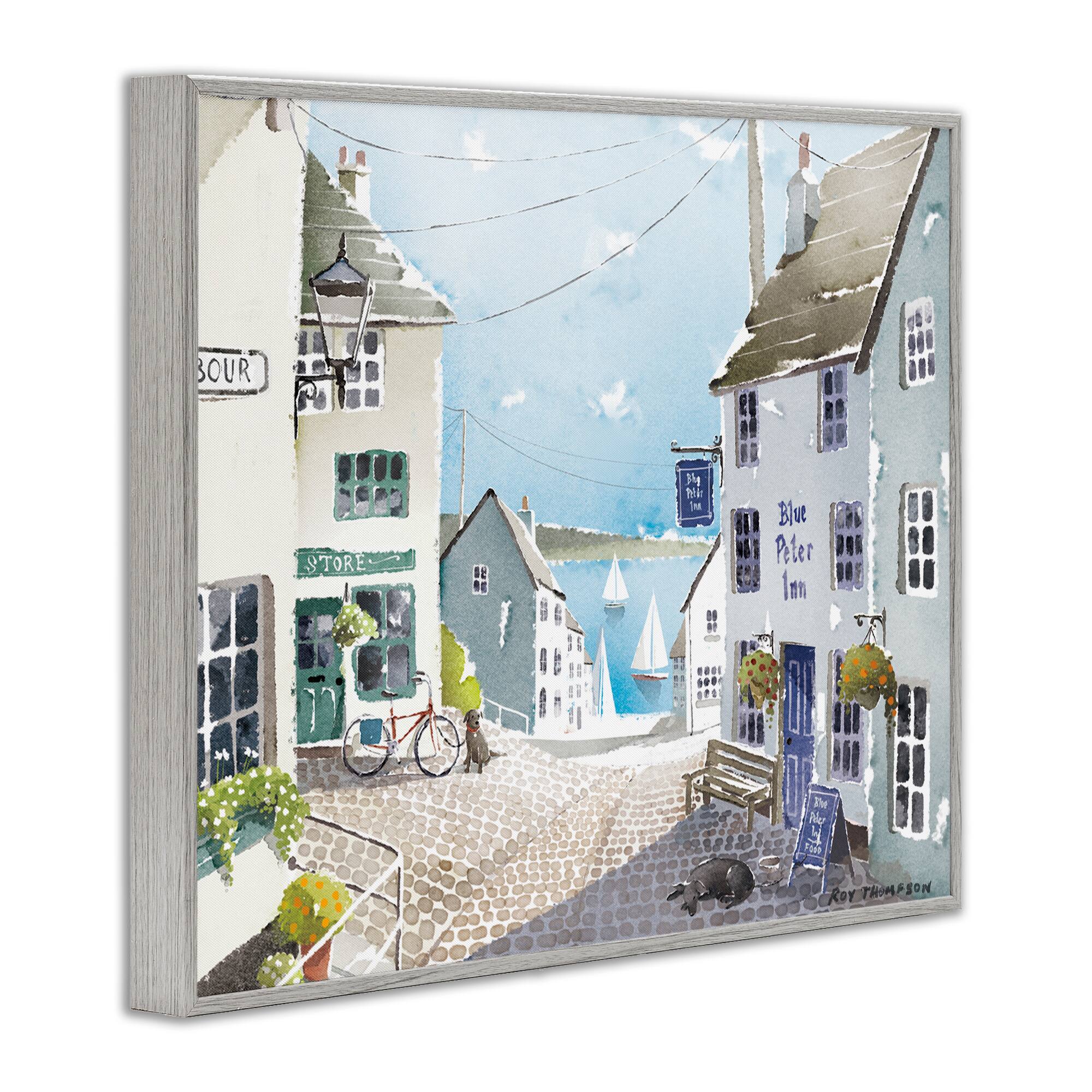 Stupell Industries Coastal Town Seaport Sailboats Framed Giclee Art