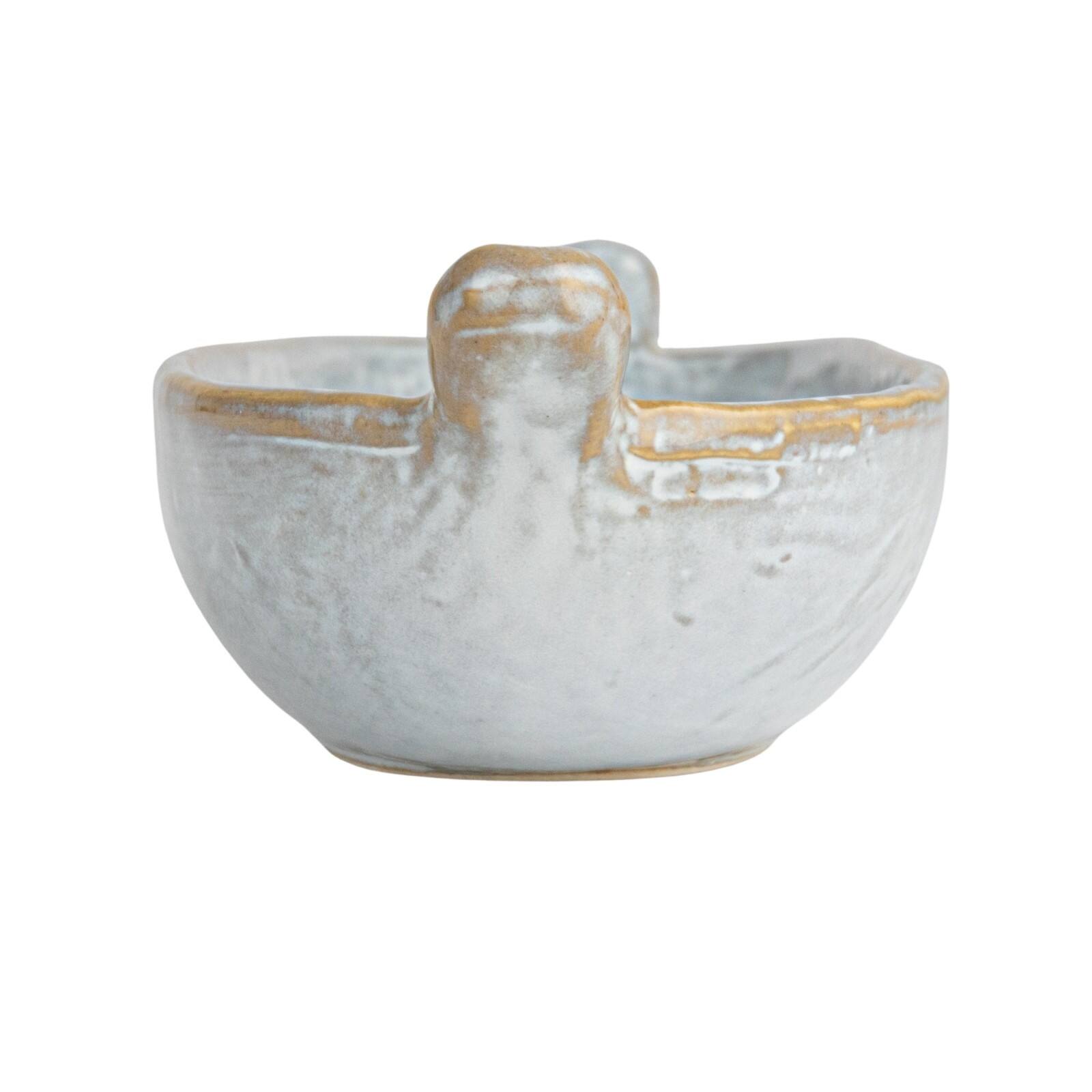 Hello Honey® 13.25" Long White Stoneware Dish with Reactive Glaze